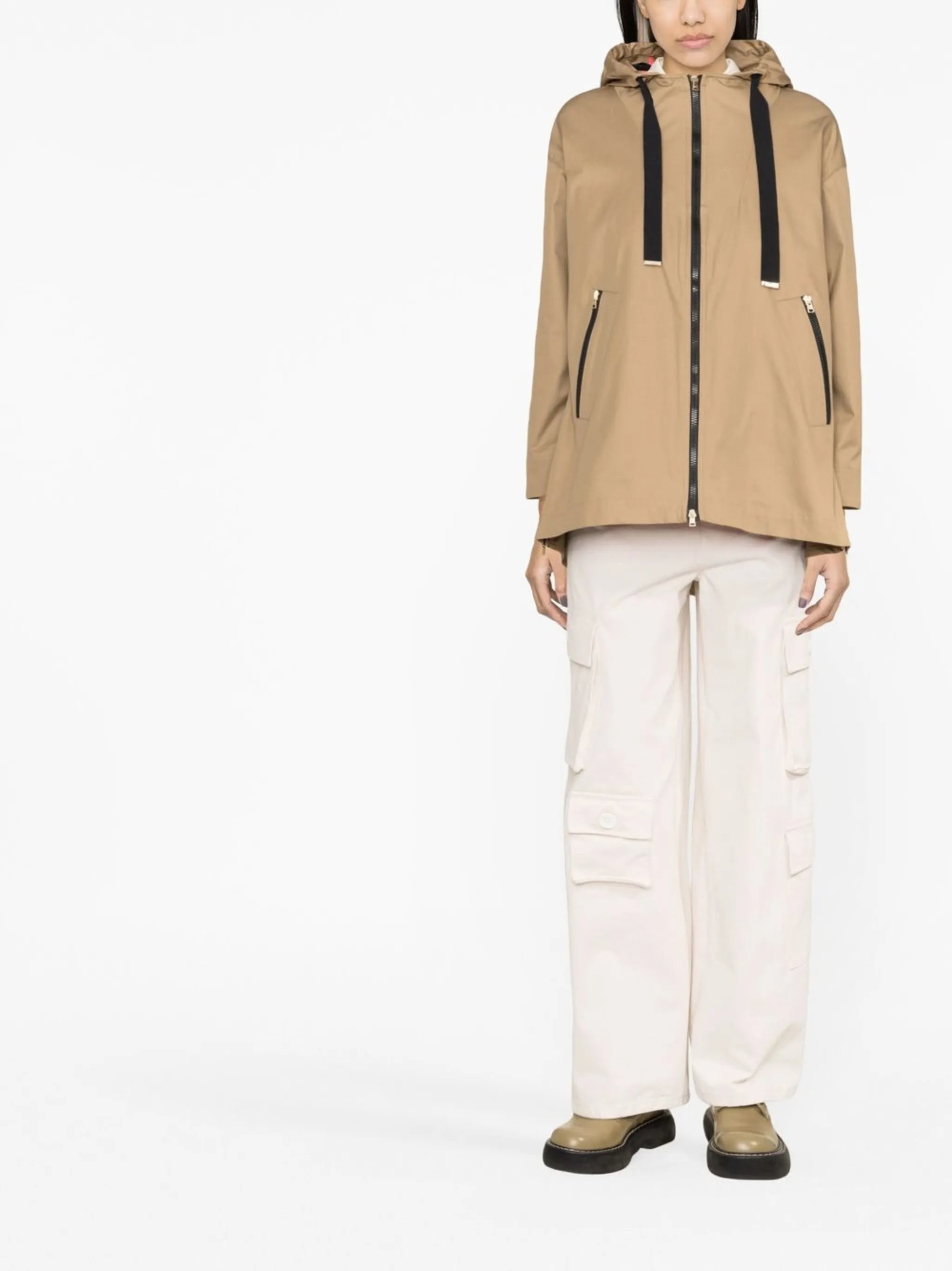 reversible zip-up hooded jacket