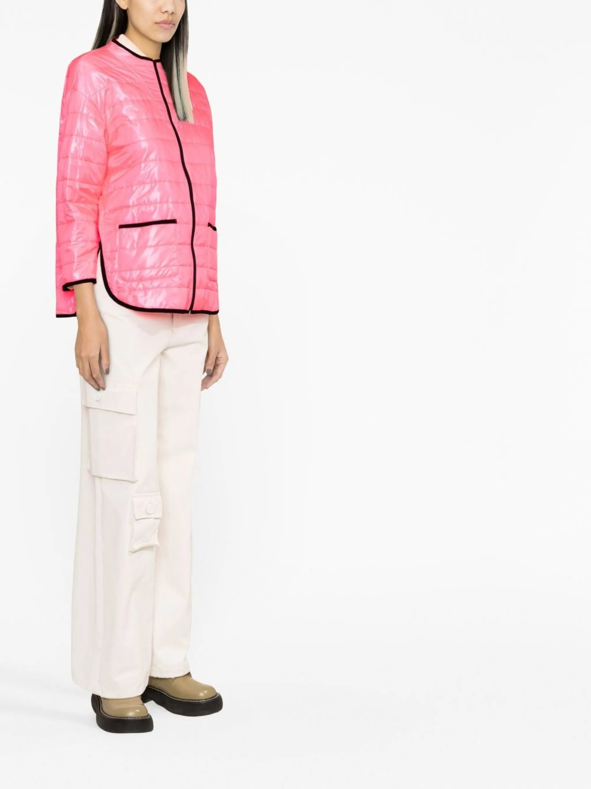 reversible zip-up hooded jacket
