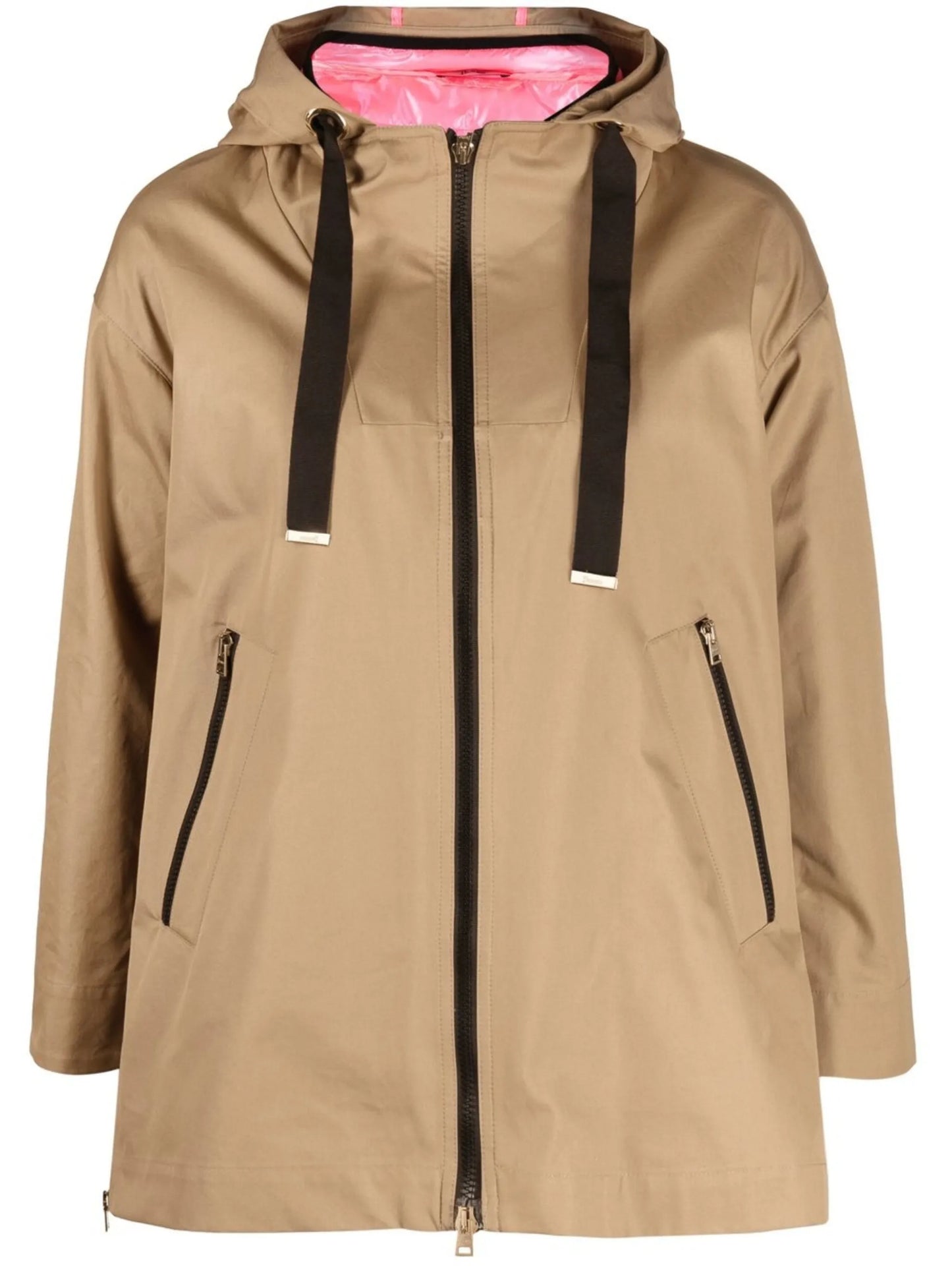 reversible zip-up hooded jacket