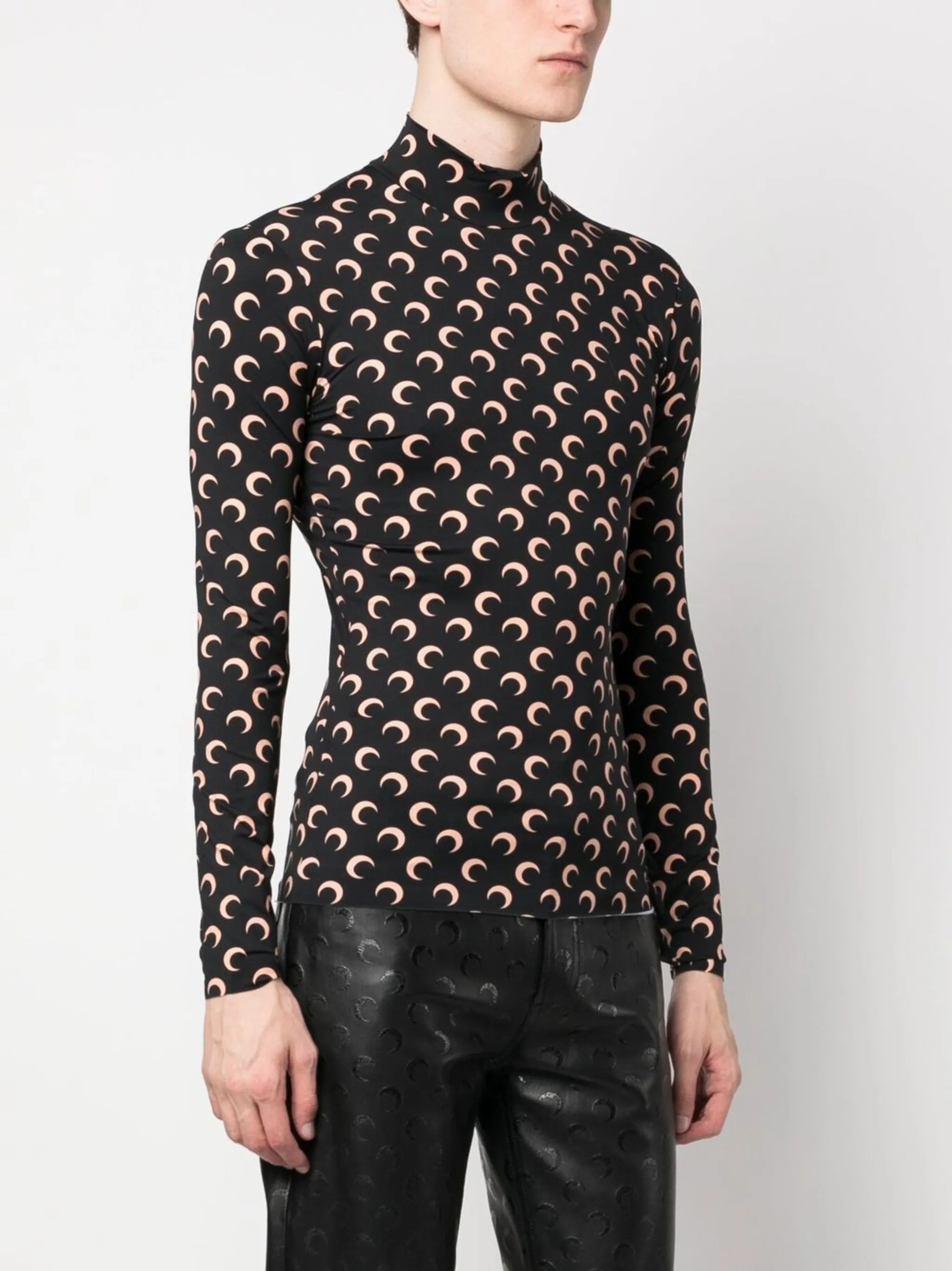 Black Crescent Moon Print Sweatshirt