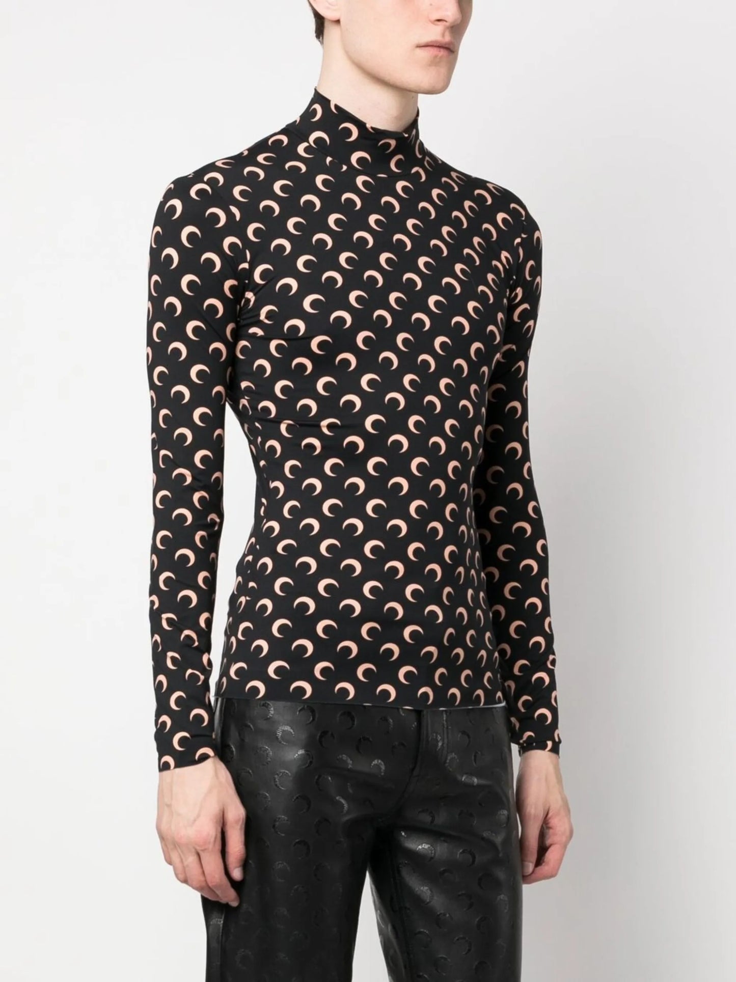 Black Crescent Moon Print Sweatshirt