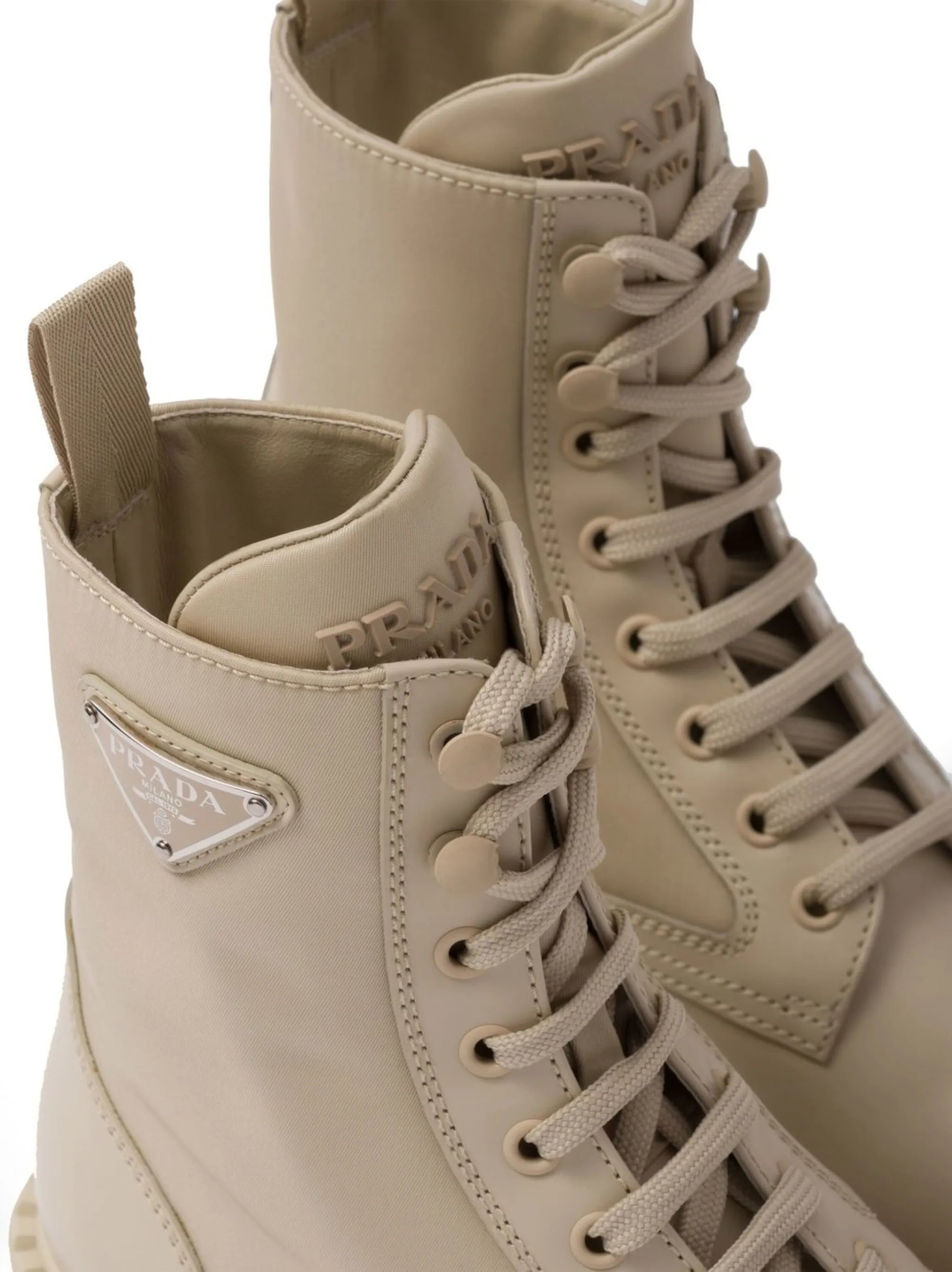 brushed leather lace-up boots
