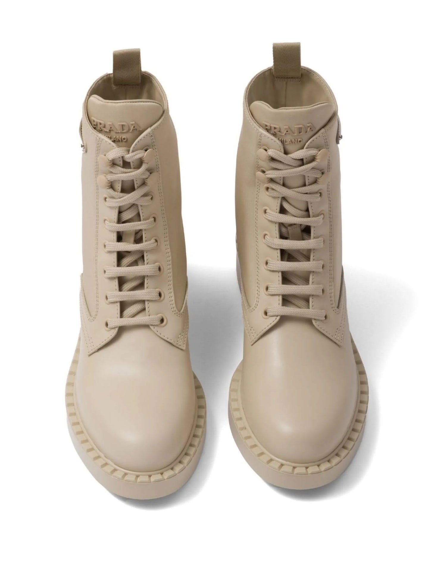 brushed leather lace-up boots