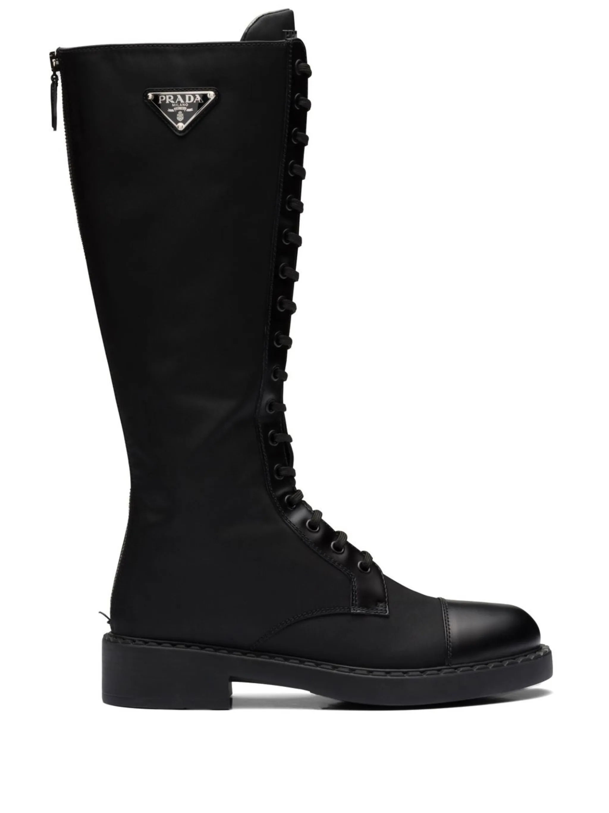 brushed leather lace-up boots