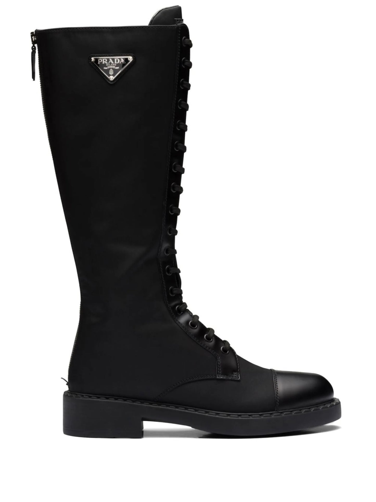 brushed leather lace-up boots