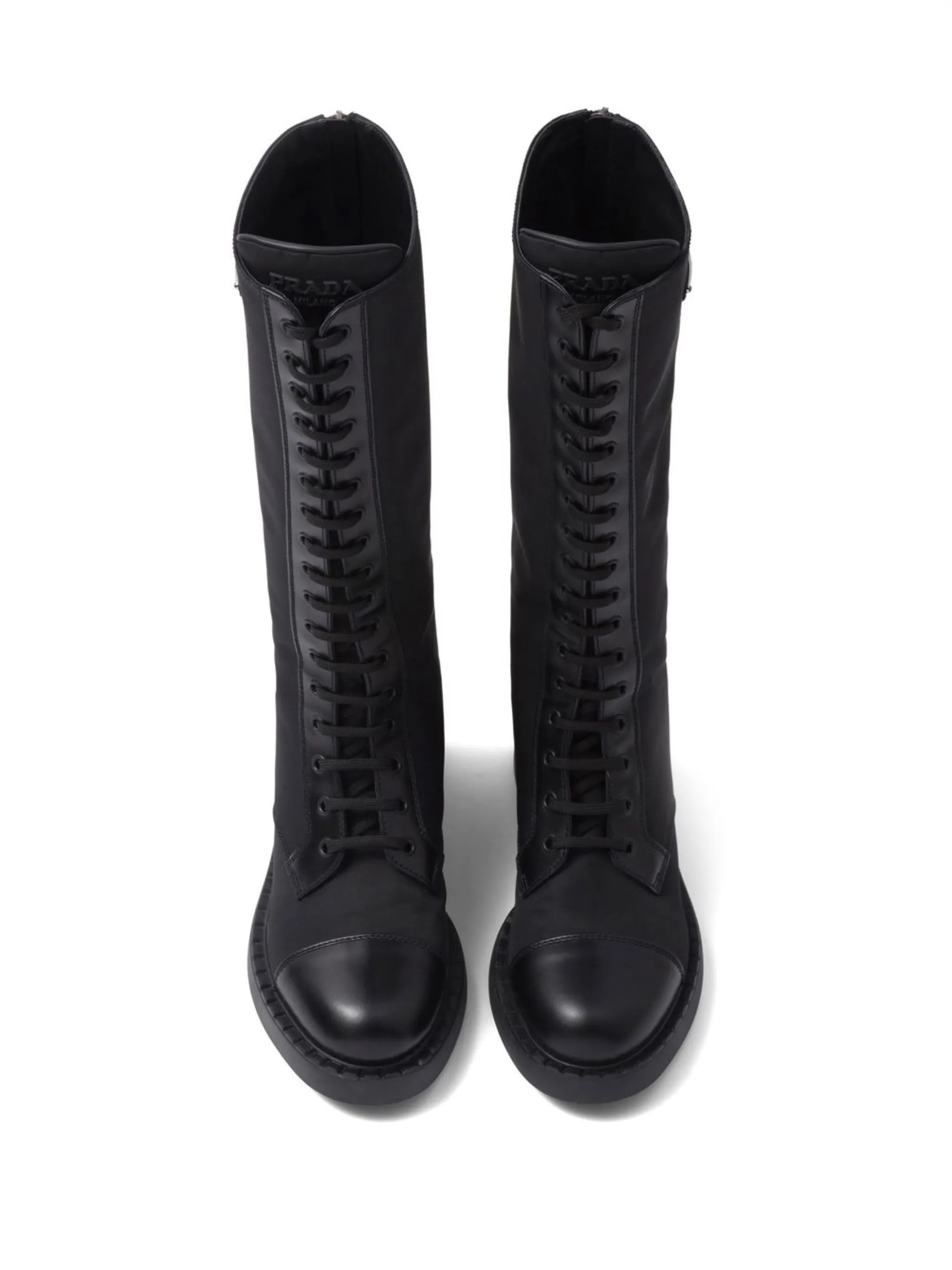 brushed leather lace-up boots