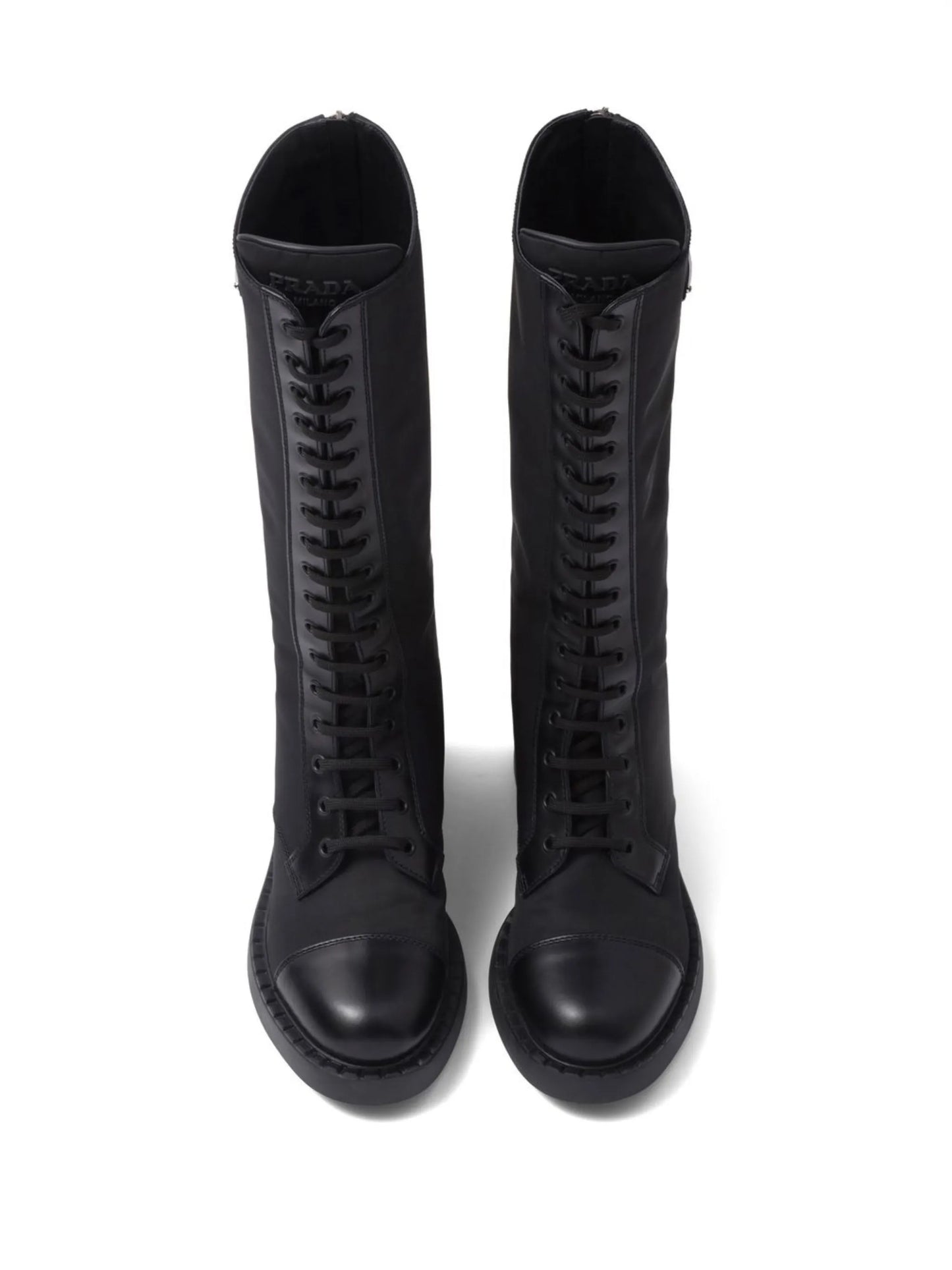 brushed leather lace-up boots
