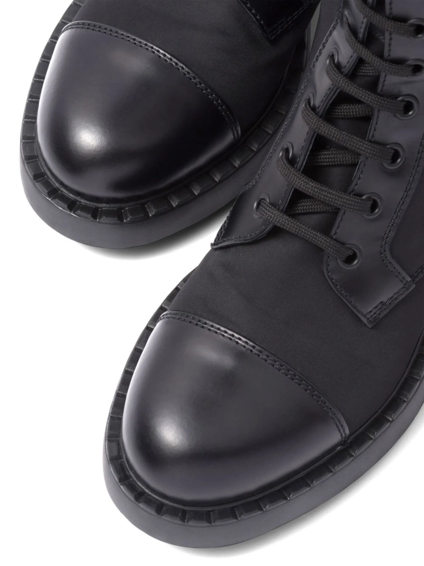 brushed leather lace-up boots