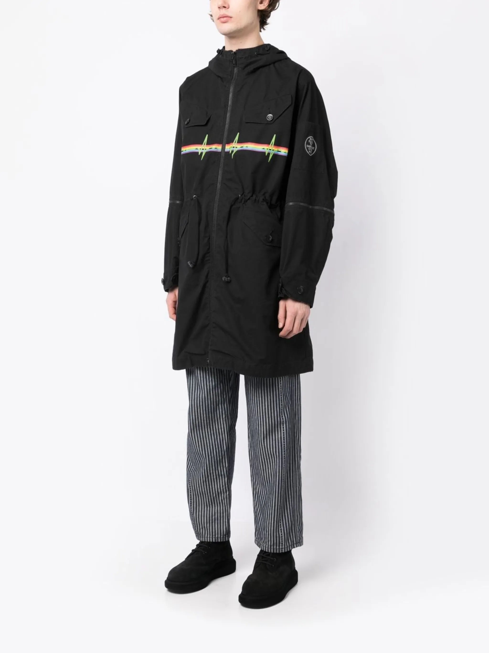 graphic-print hooded parka