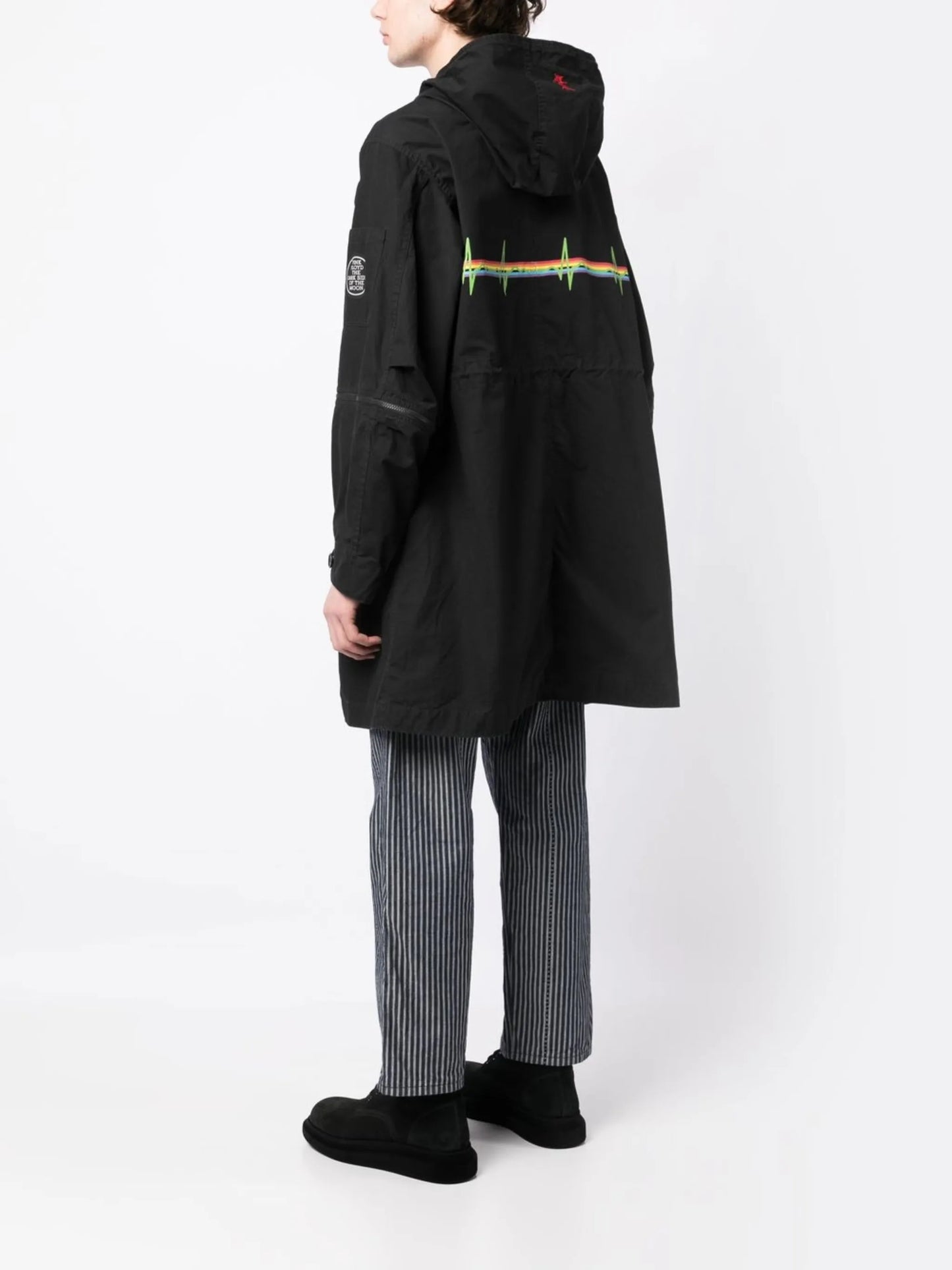 graphic-print hooded parka