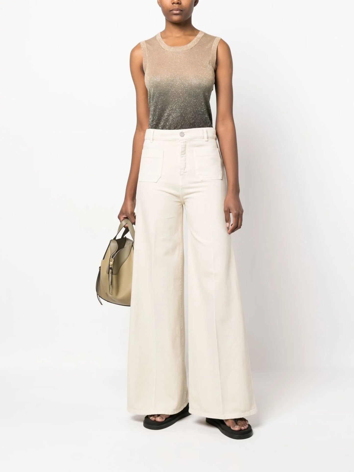 wide-leg denim jeans