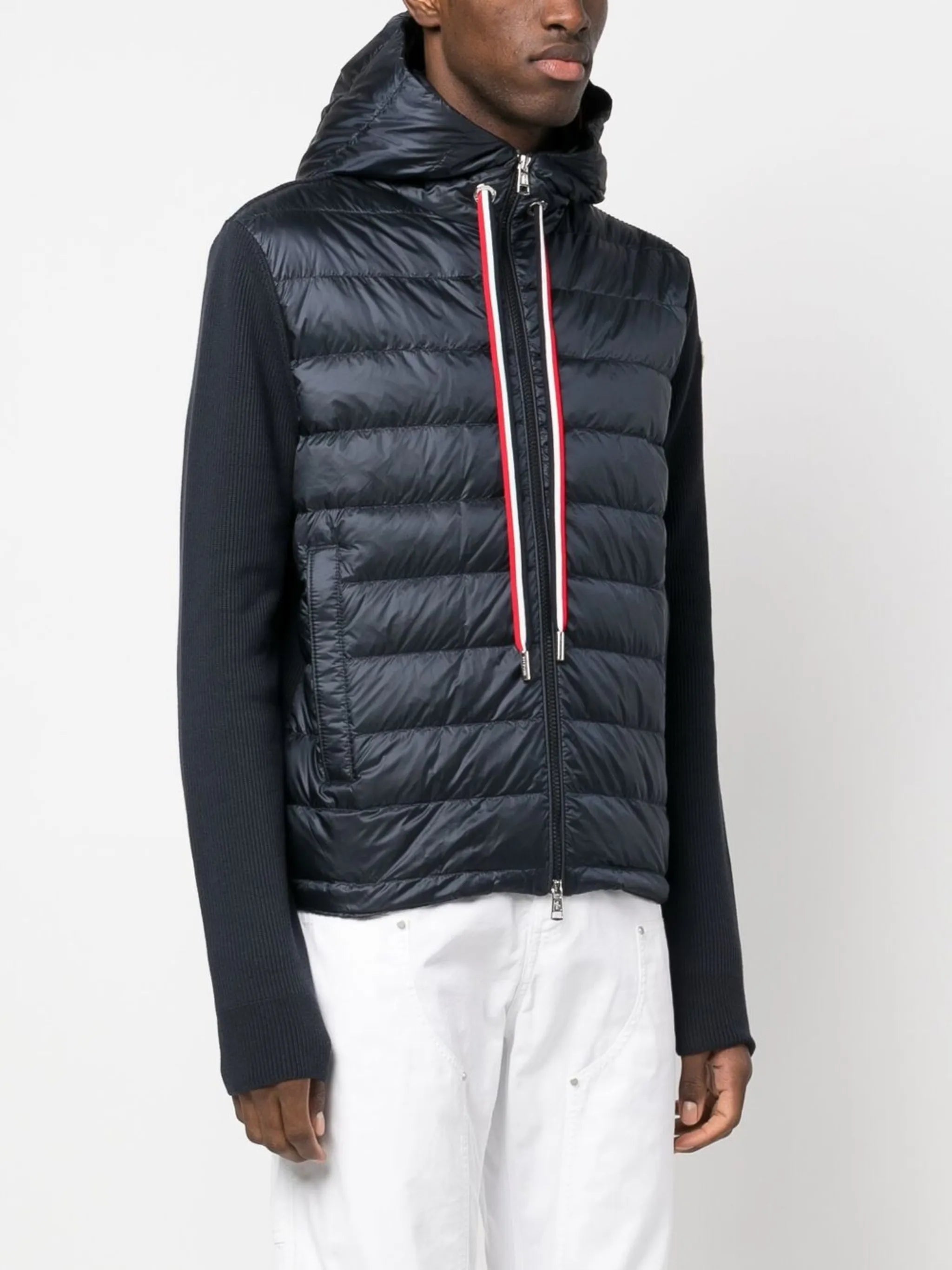 padded-panel hooded jacket