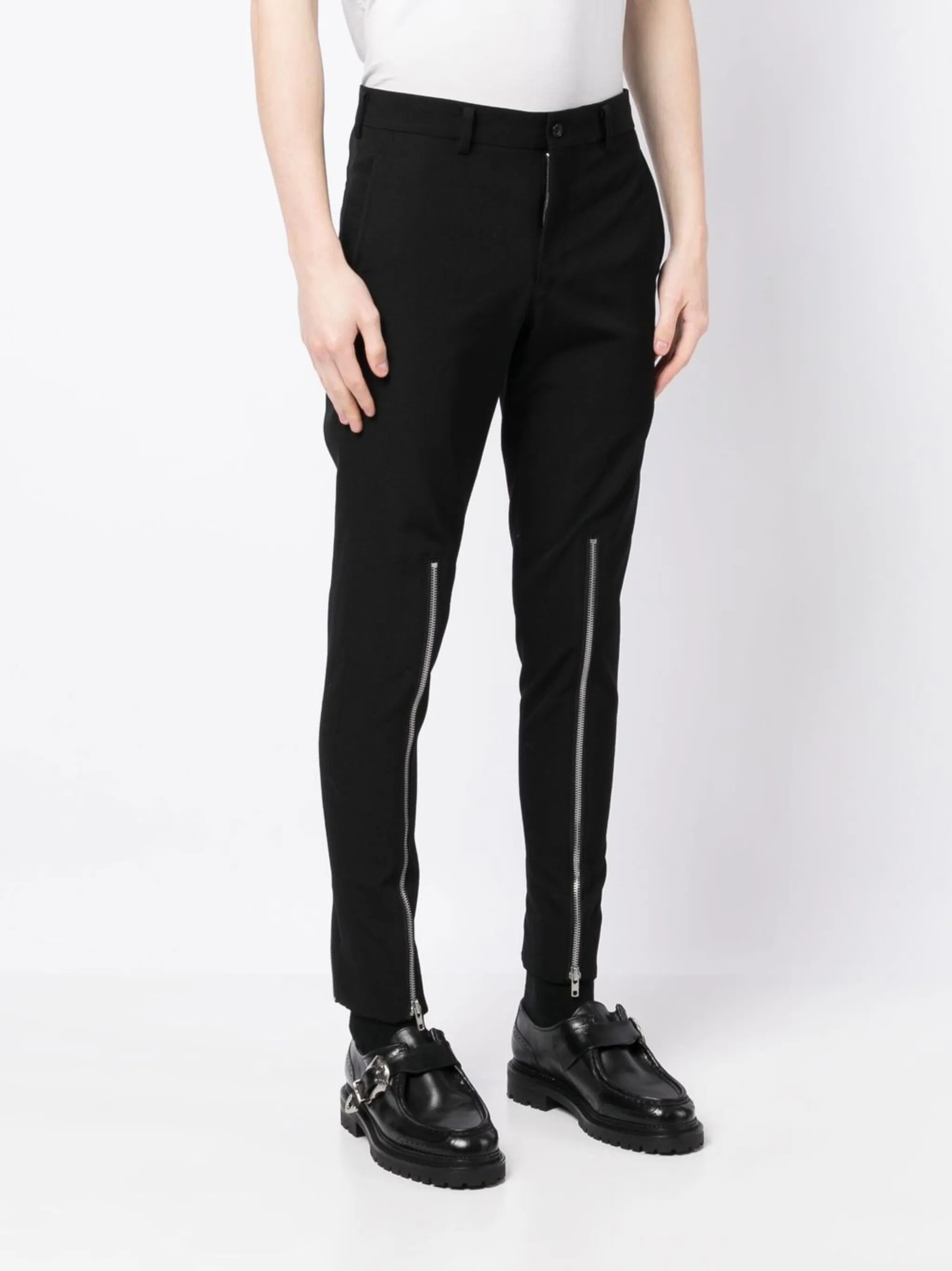 zip-detail skinny trousers