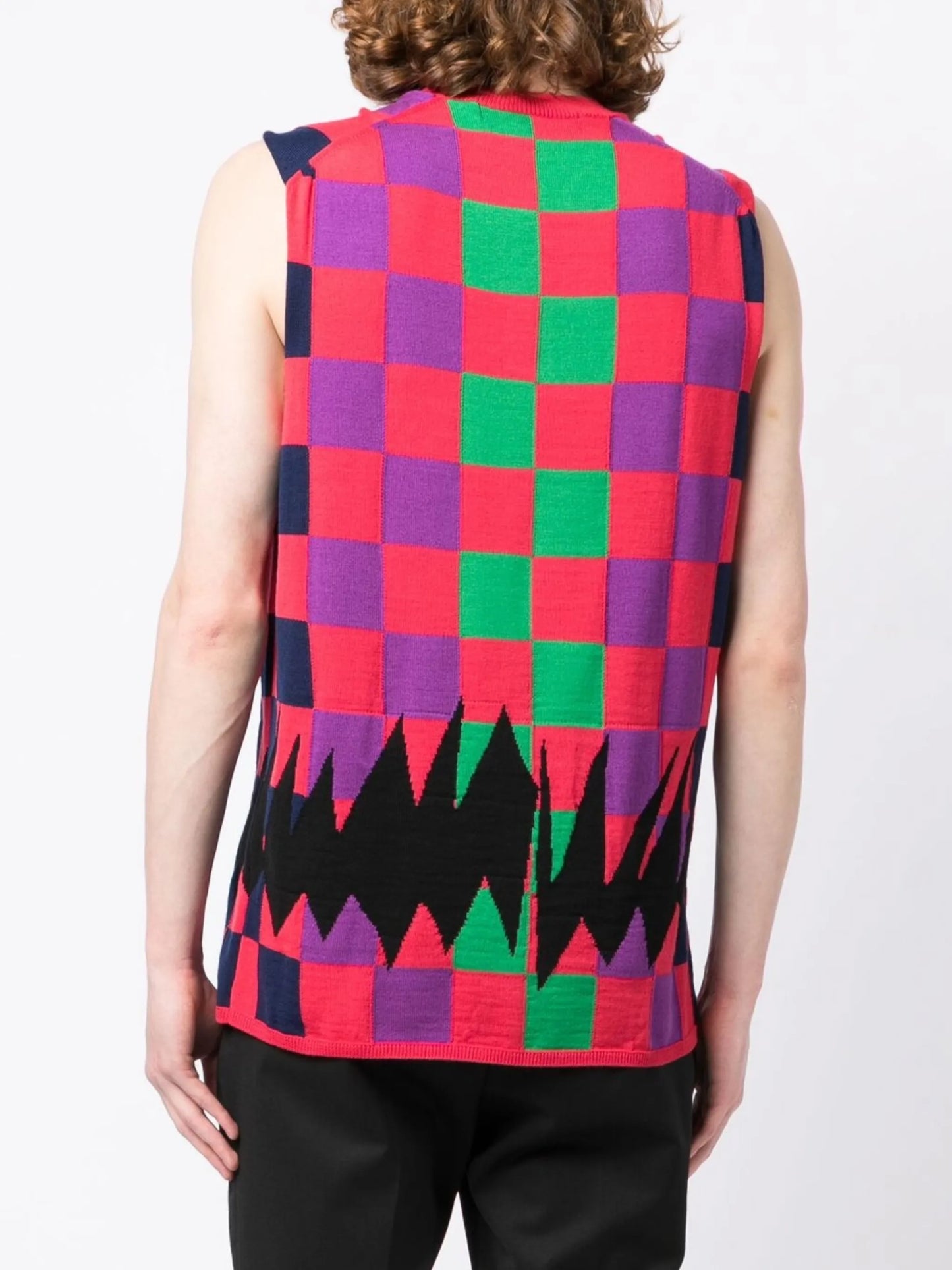 patterned intarsia-knit tank top