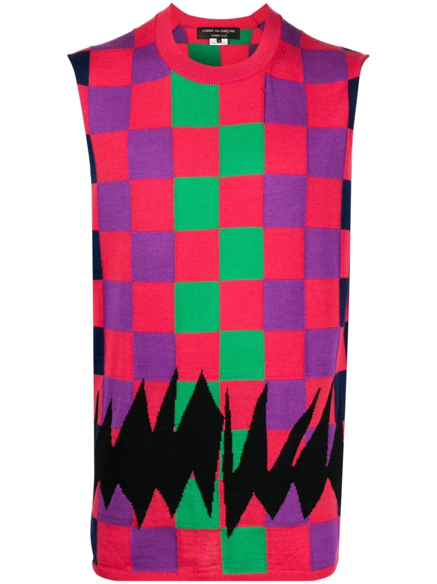 patterned intarsia-knit tank top