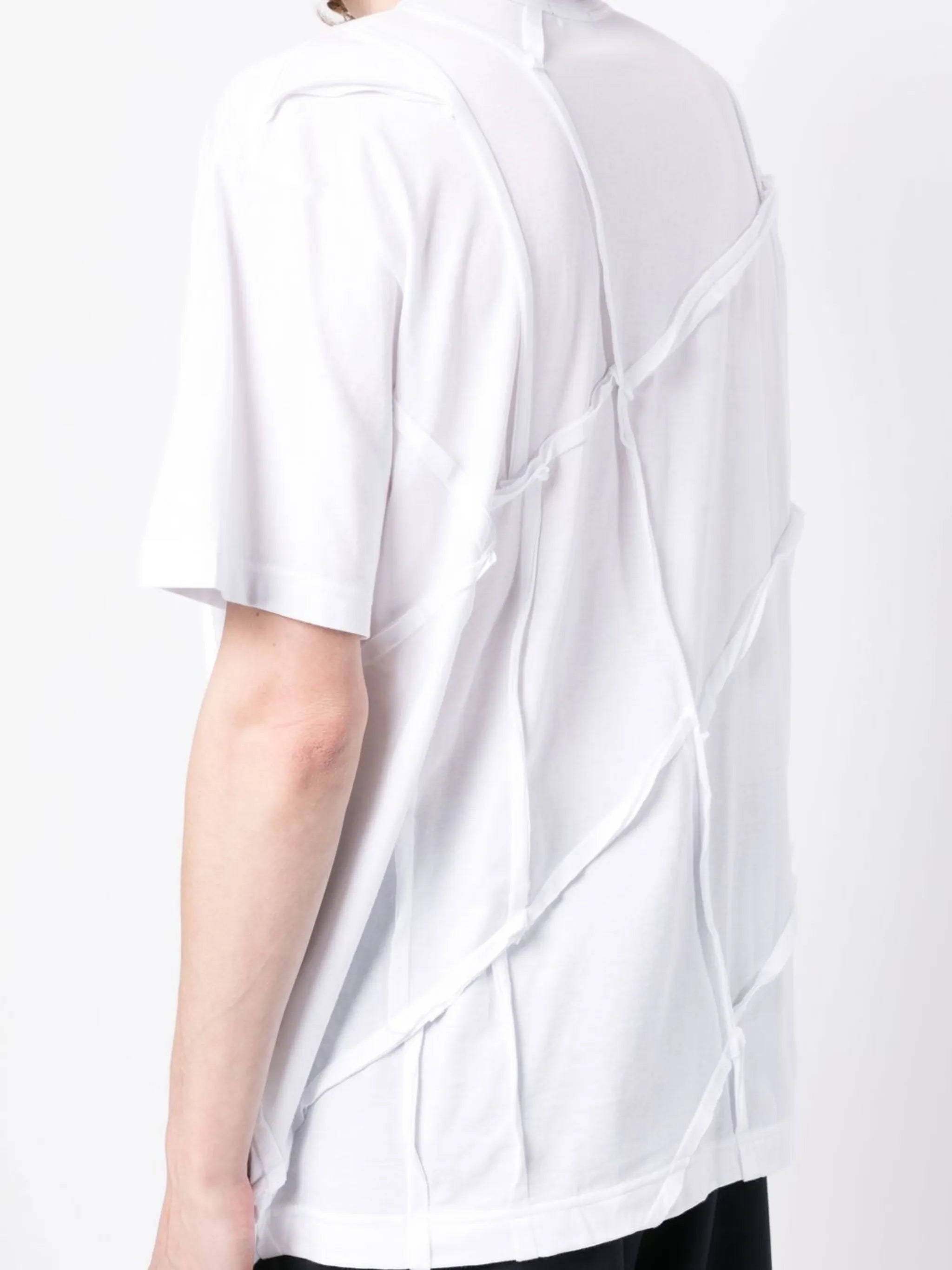 seam-detail cotton T-shirt