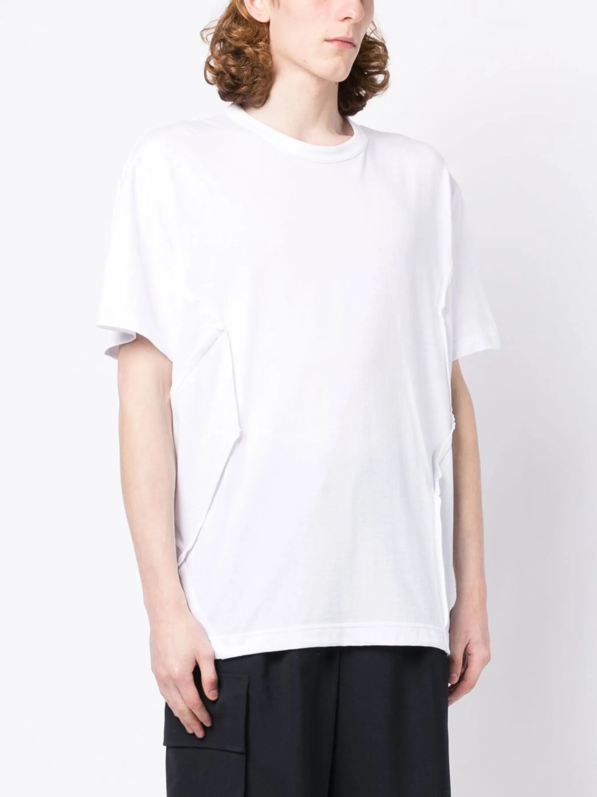 seam-detail cotton T-shirt