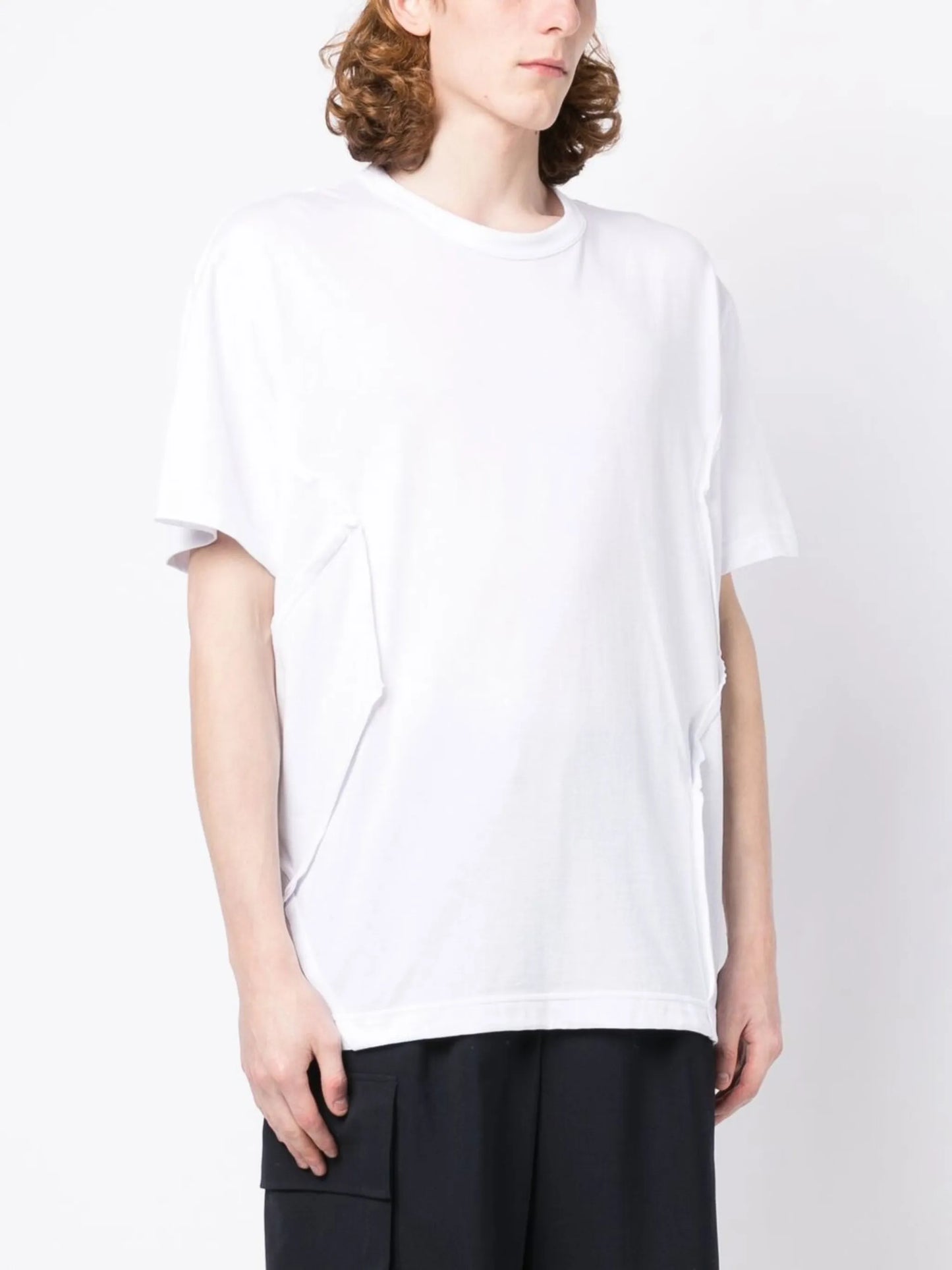 seam-detail cotton T-shirt