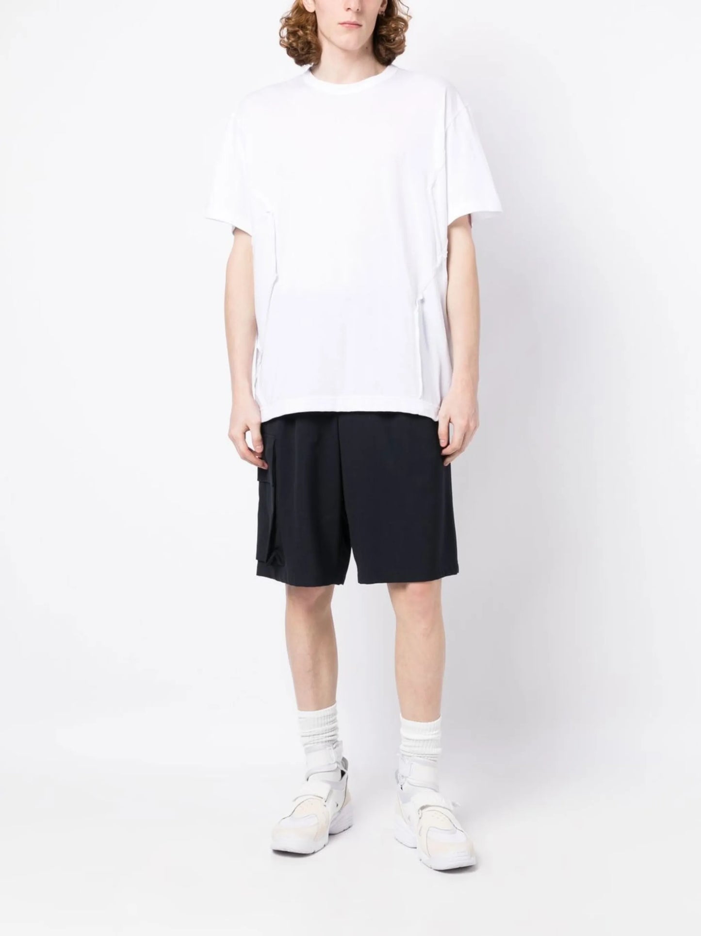 seam-detail cotton T-shirt