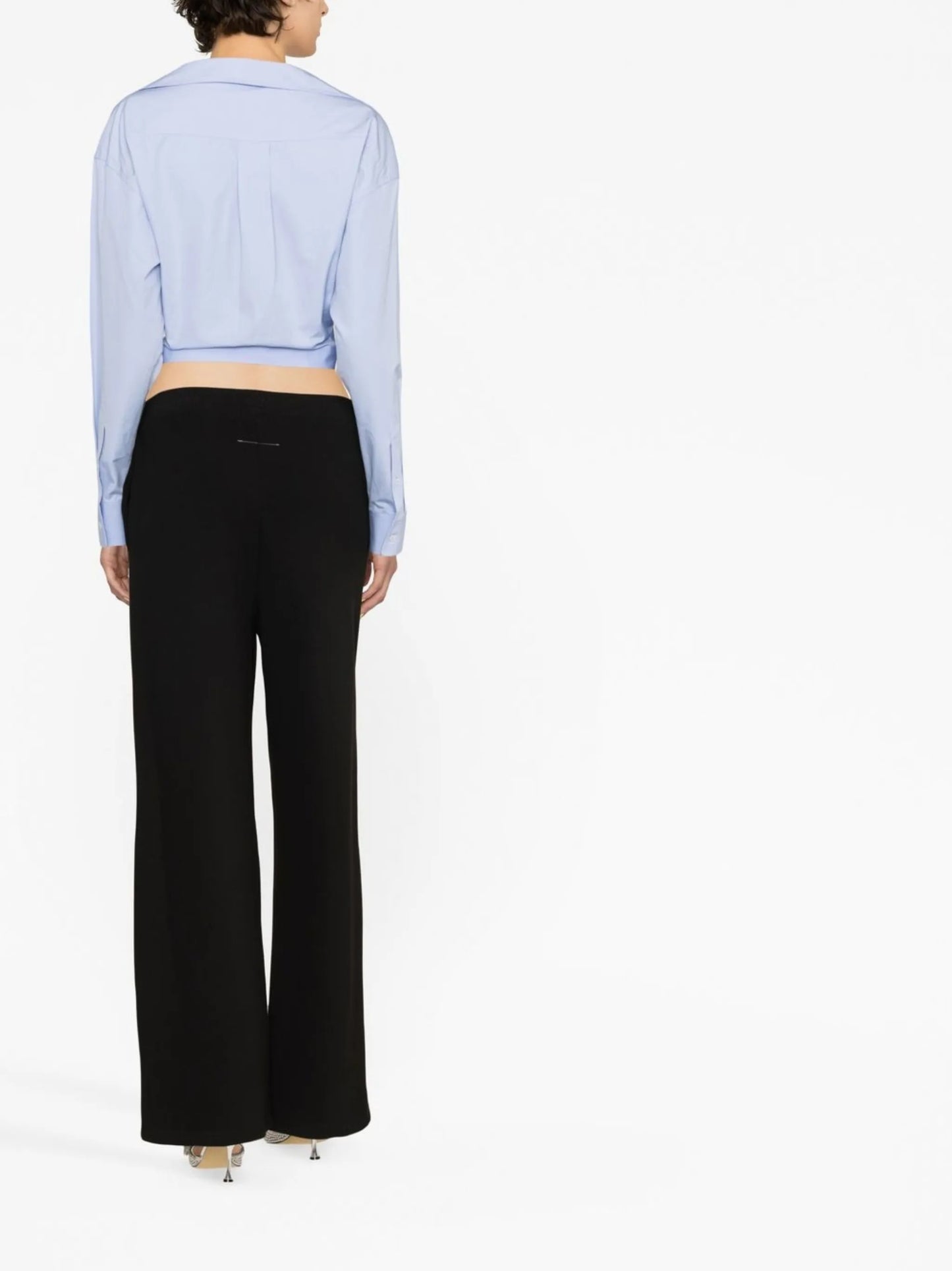 drawstring gathered cropped shirt