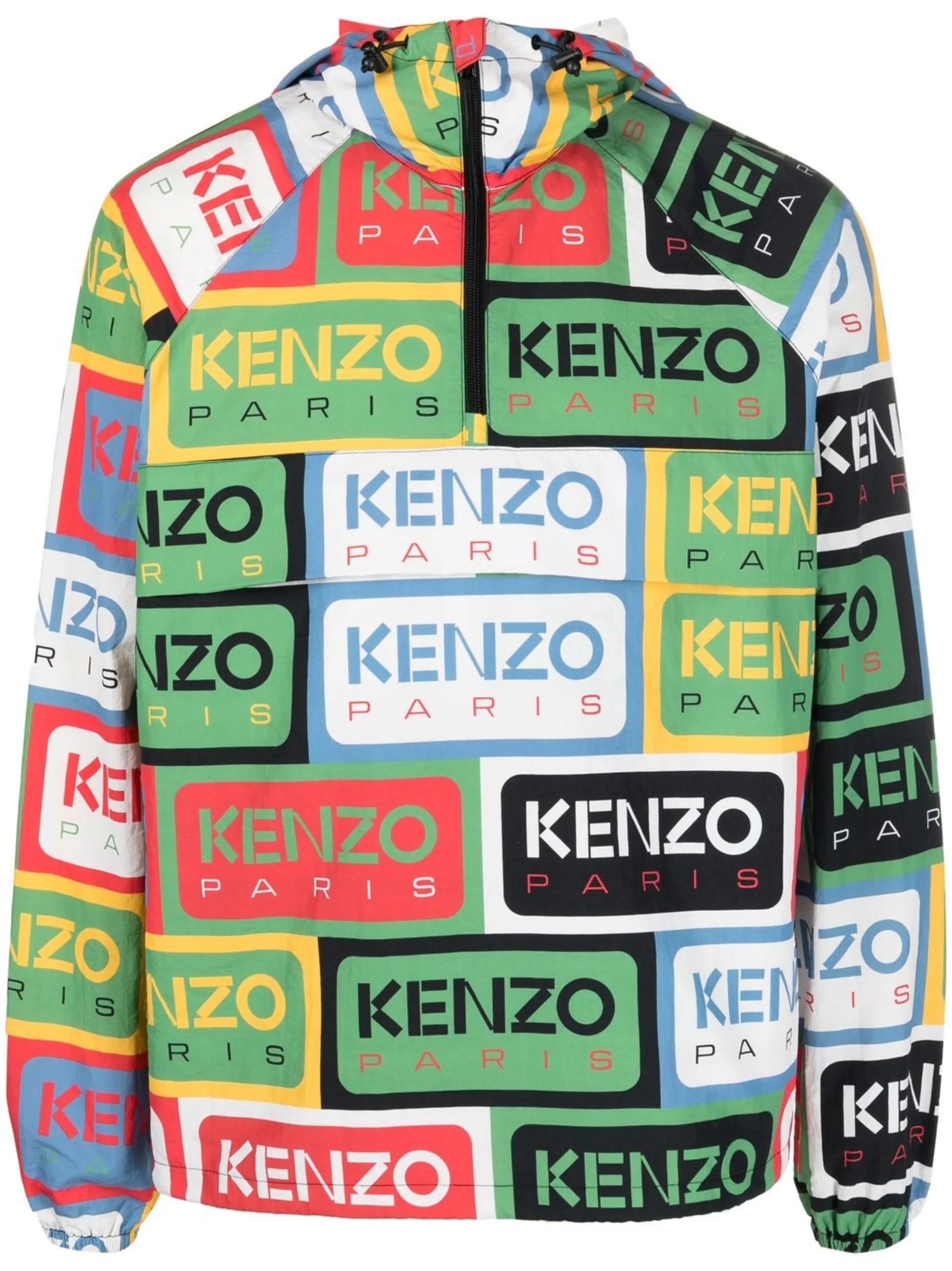 labl-print half-zip windbreaker
