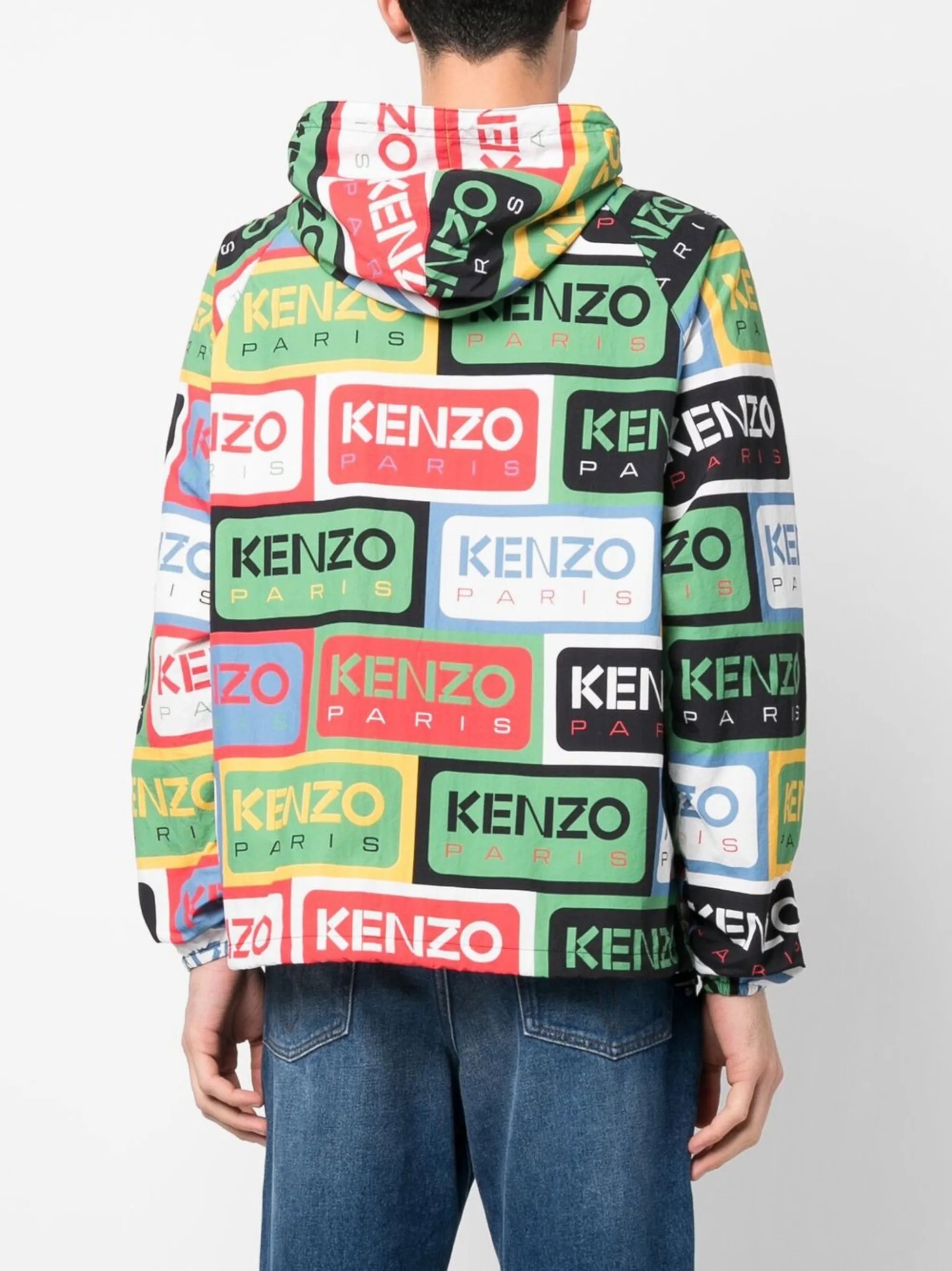 labl-print half-zip windbreaker