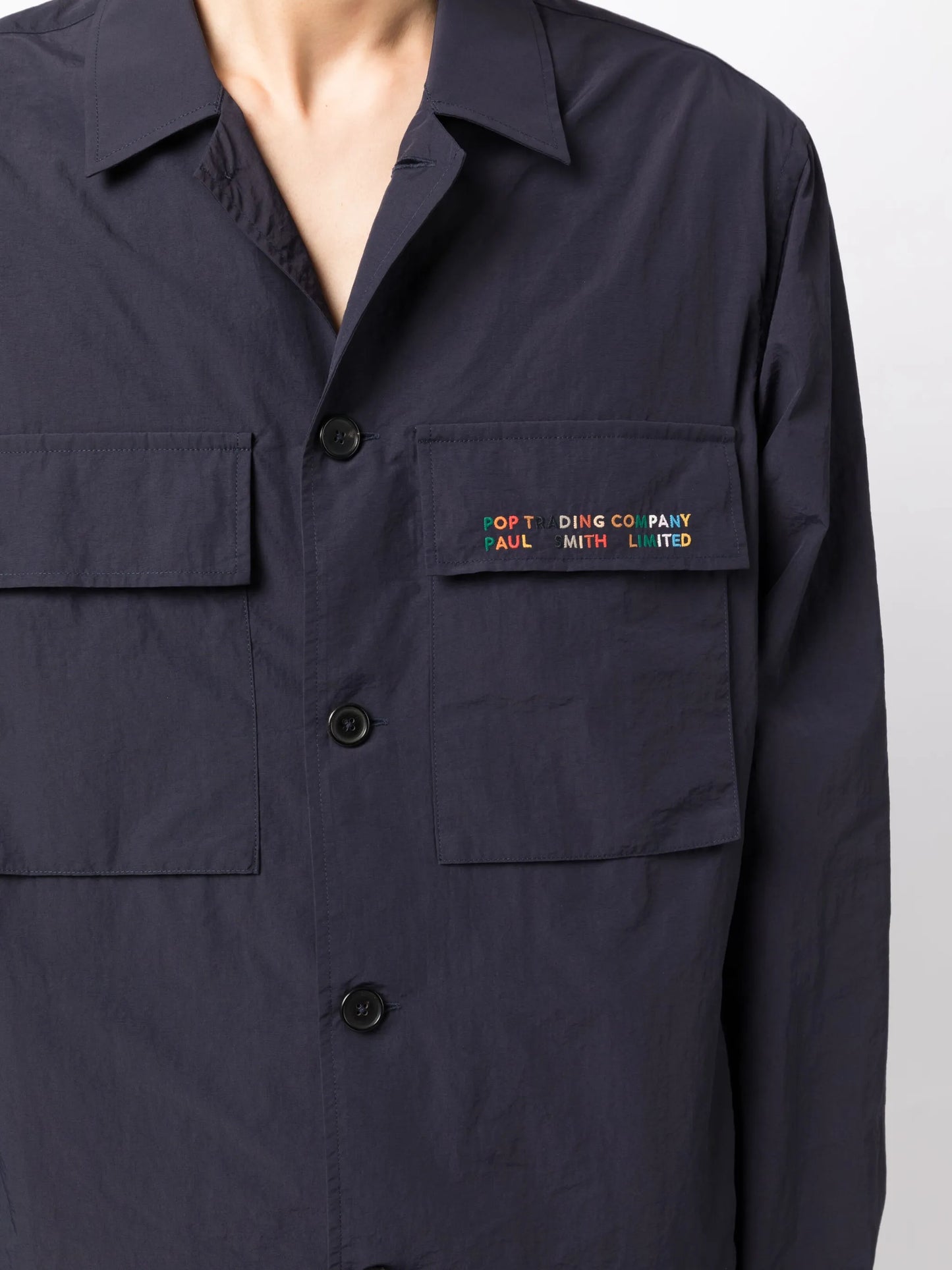 logo-embroidered camp-collar shirt