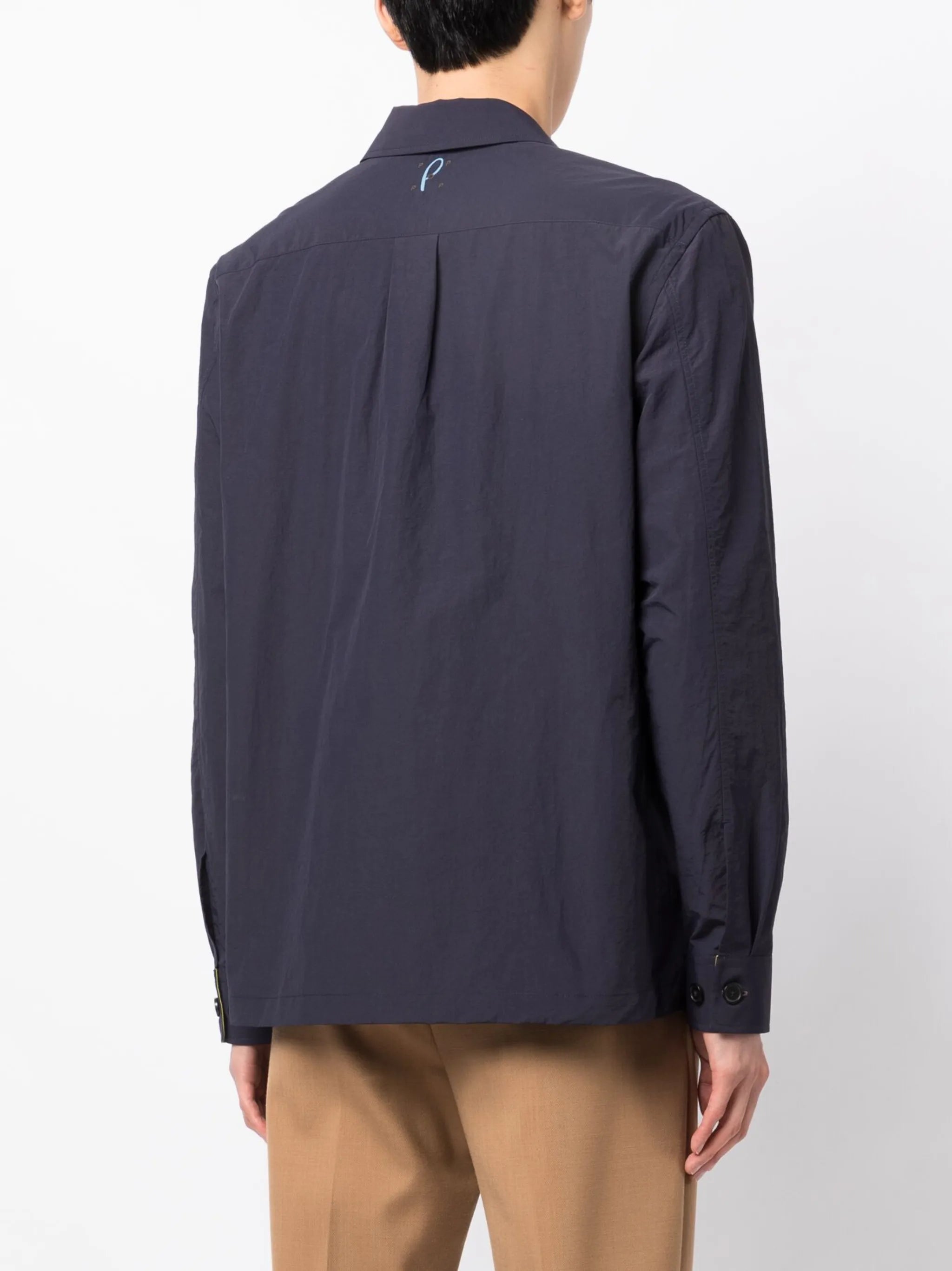 logo-embroidered camp-collar shirt