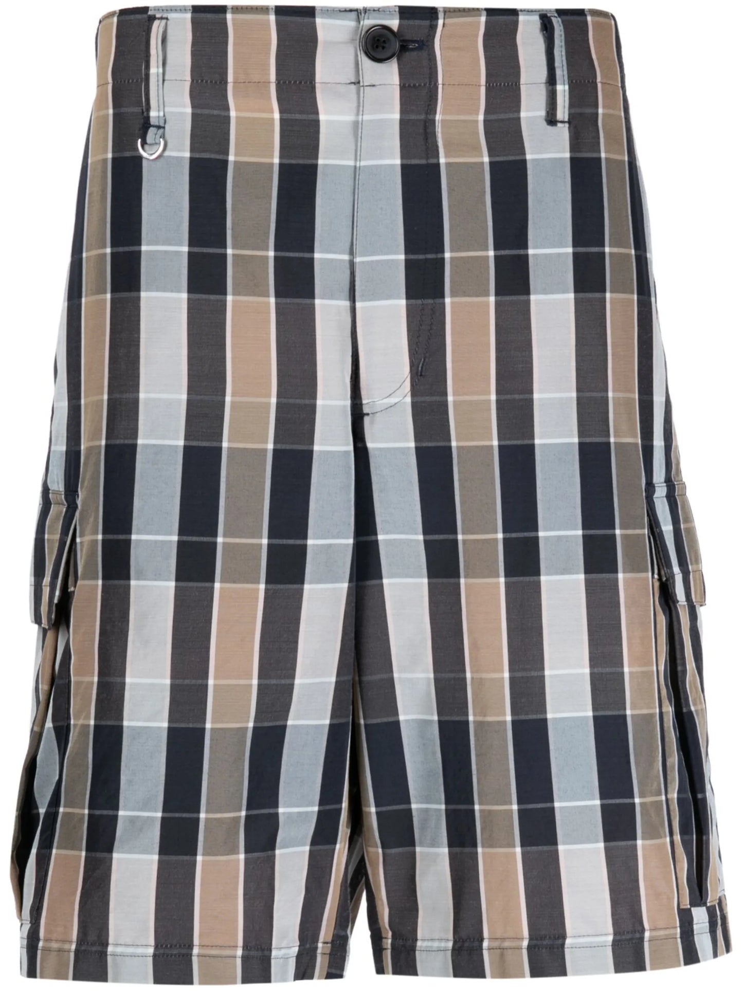 check-pattern wool-blend shorts