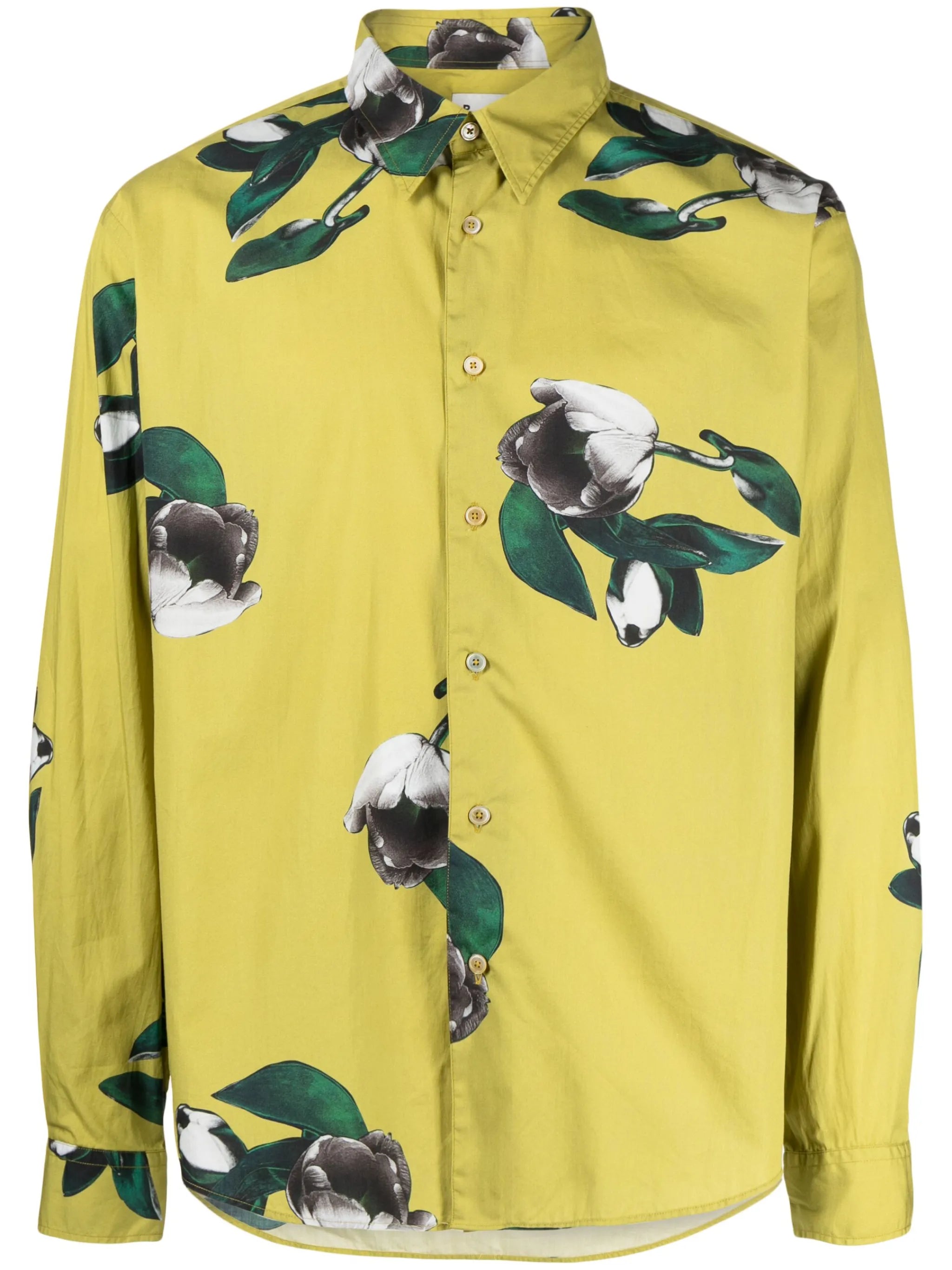 floral-print cotton shirt