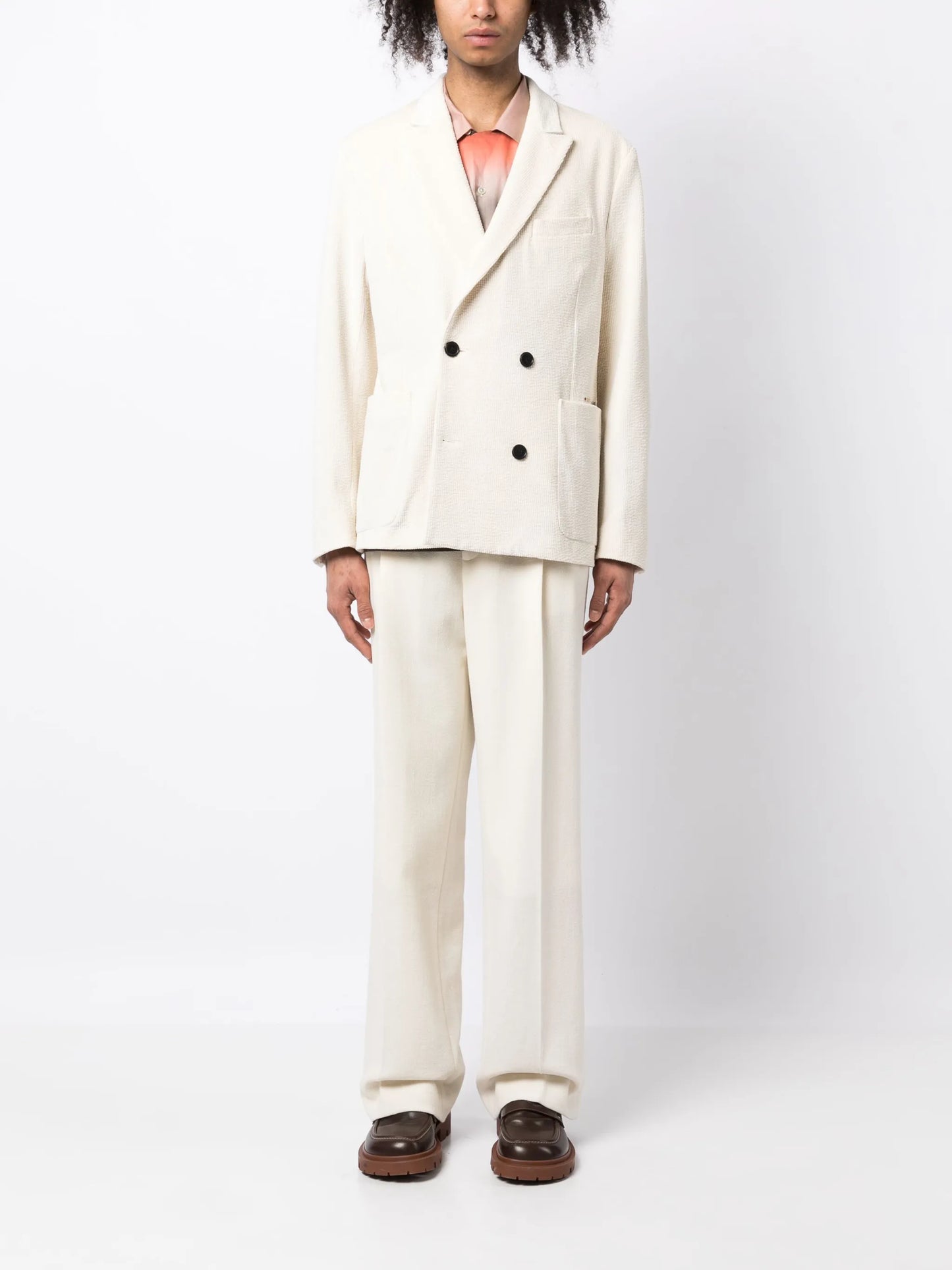 double-breasted buttoned blazer