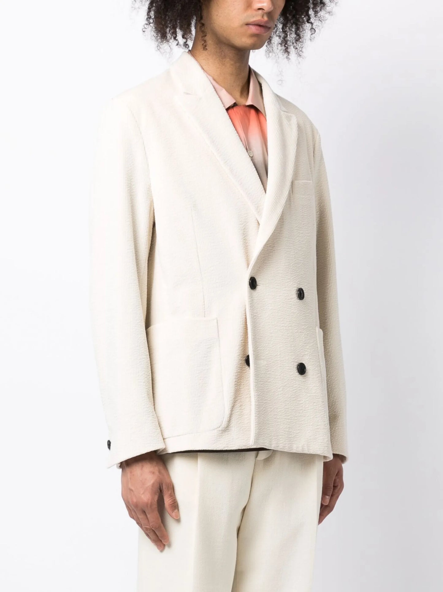 double-breasted buttoned blazer