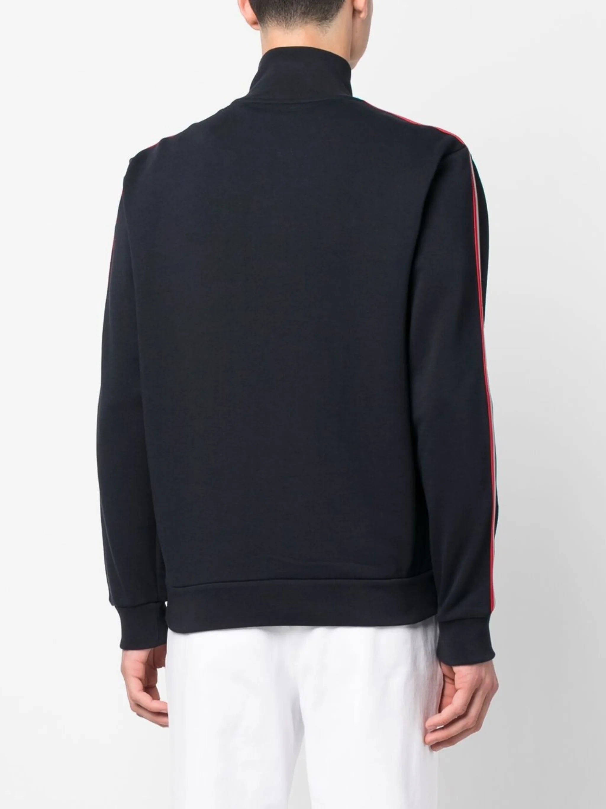 stripe-detail zip-up sweatshirt