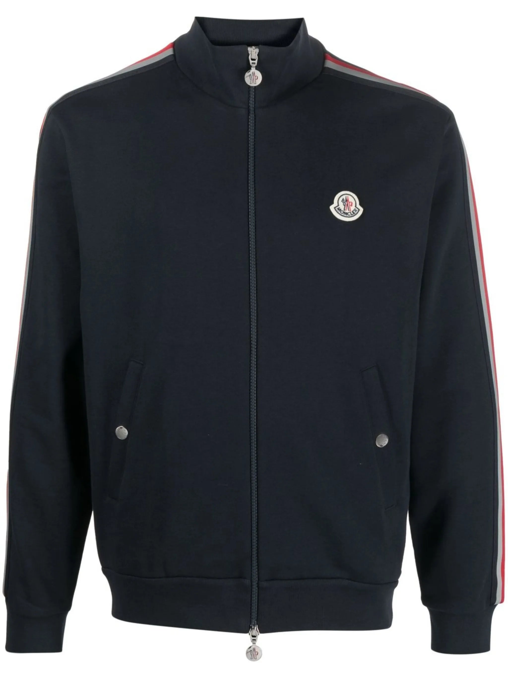 stripe-detail zip-up sweatshirt