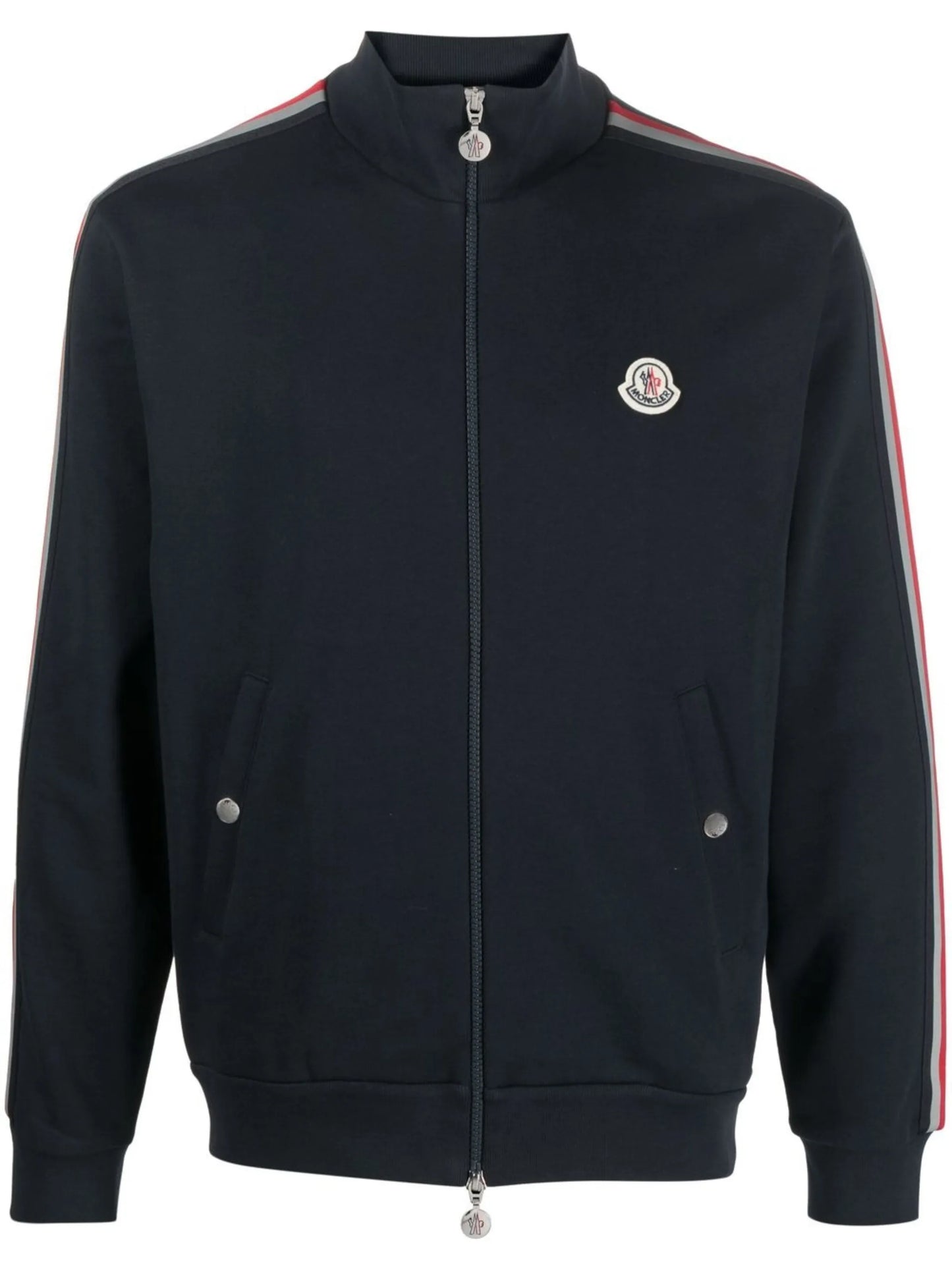 stripe-detail zip-up sweatshirt