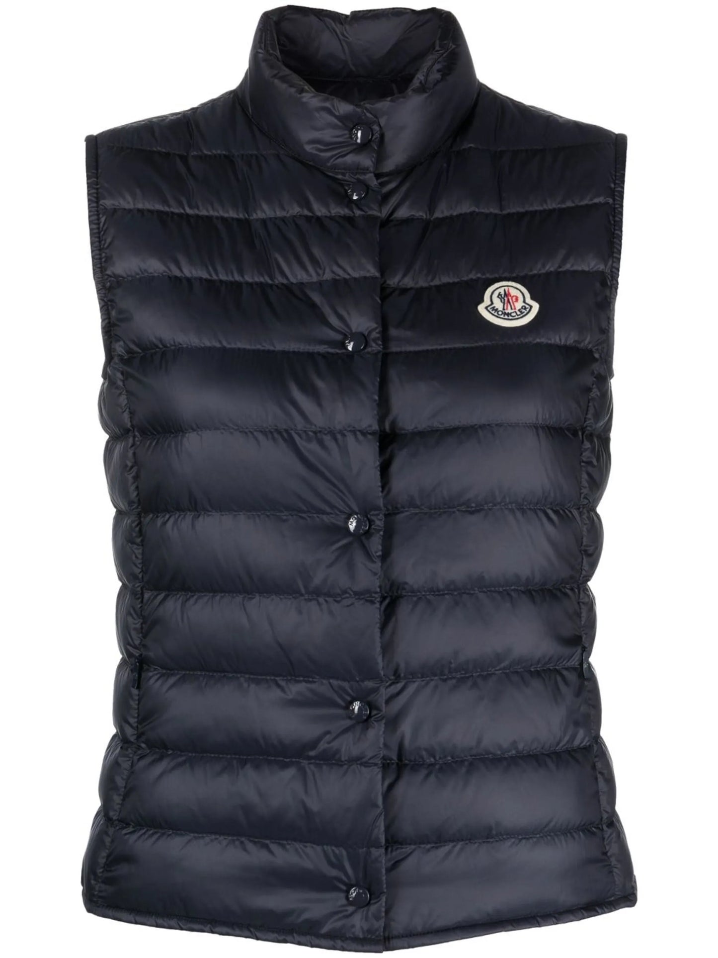 padded logo-patch gilet