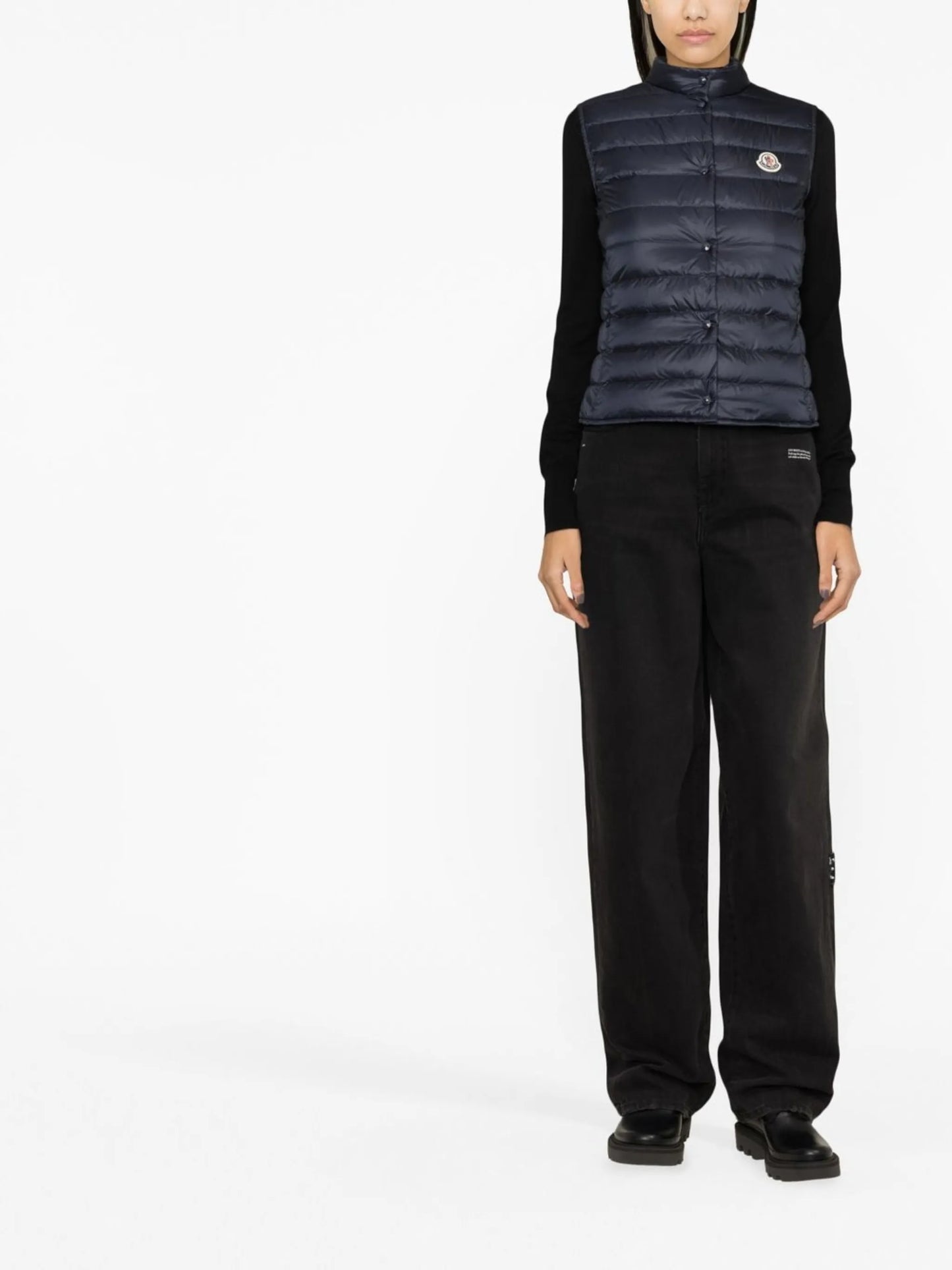 padded logo-patch gilet