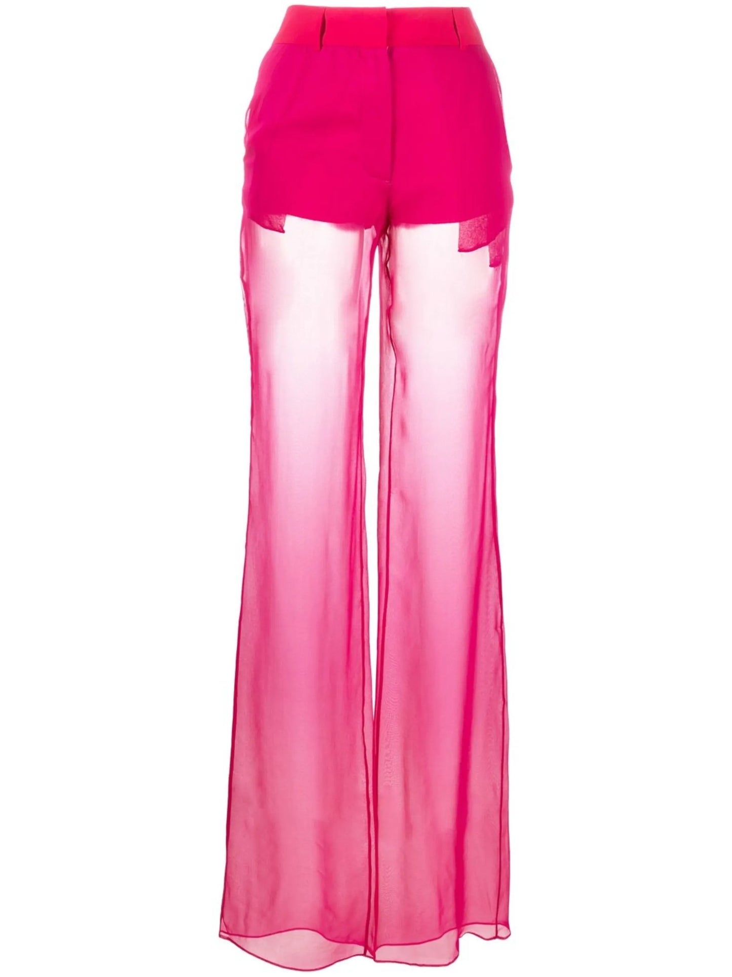 sheer straight-leg trousers