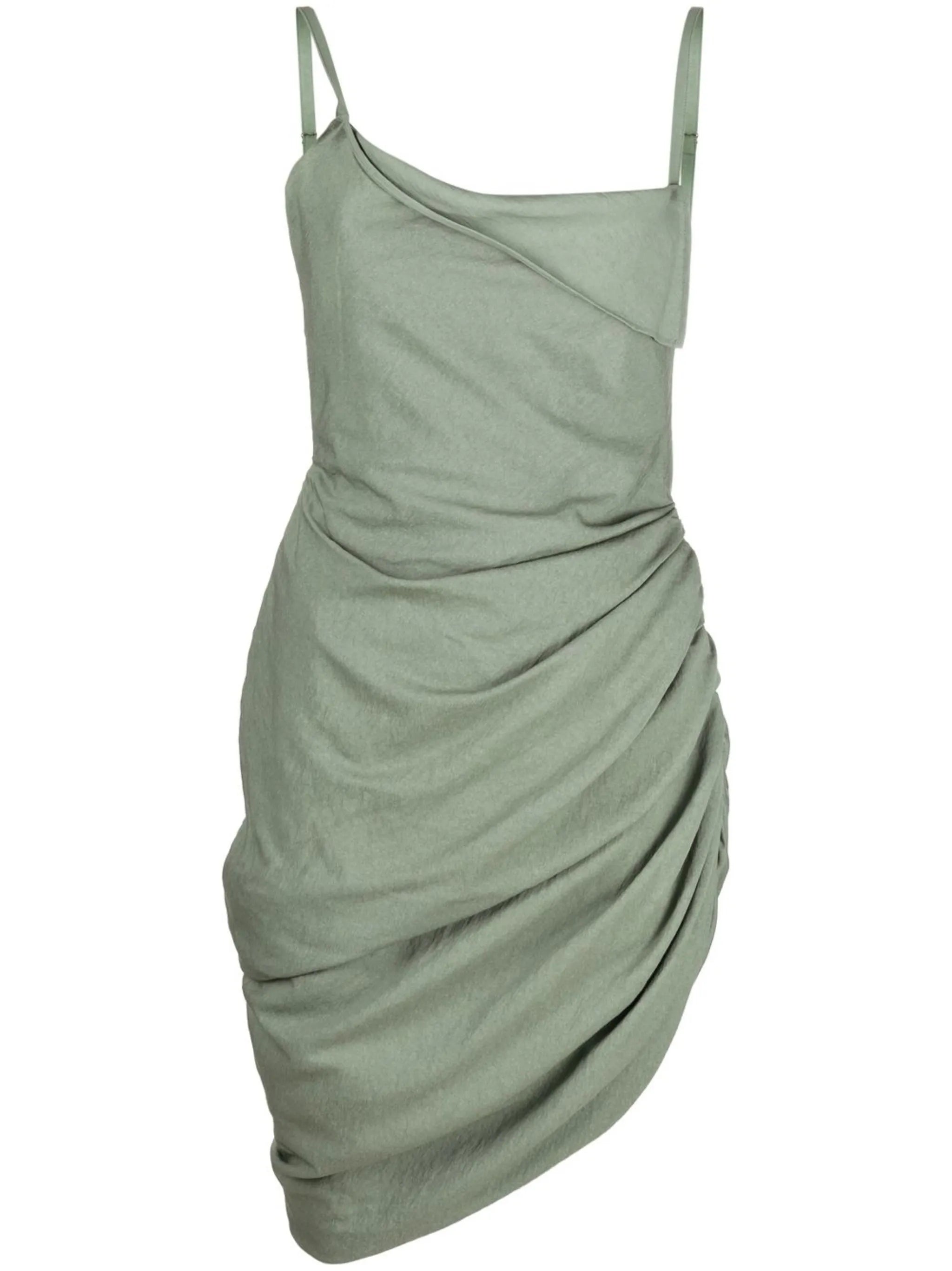 ruched-detail asymmetric mini dress