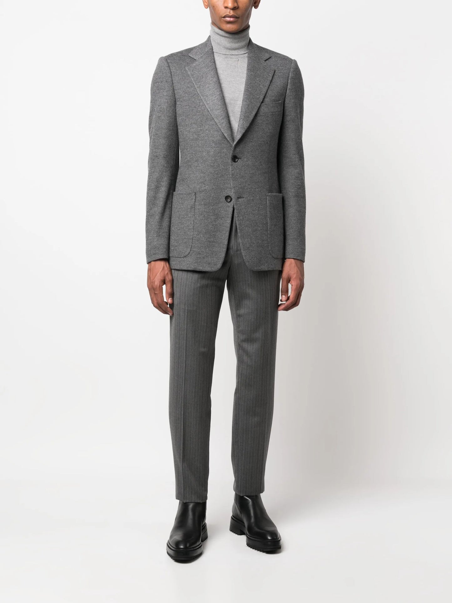 single-breasted virgin-wool suit jacket