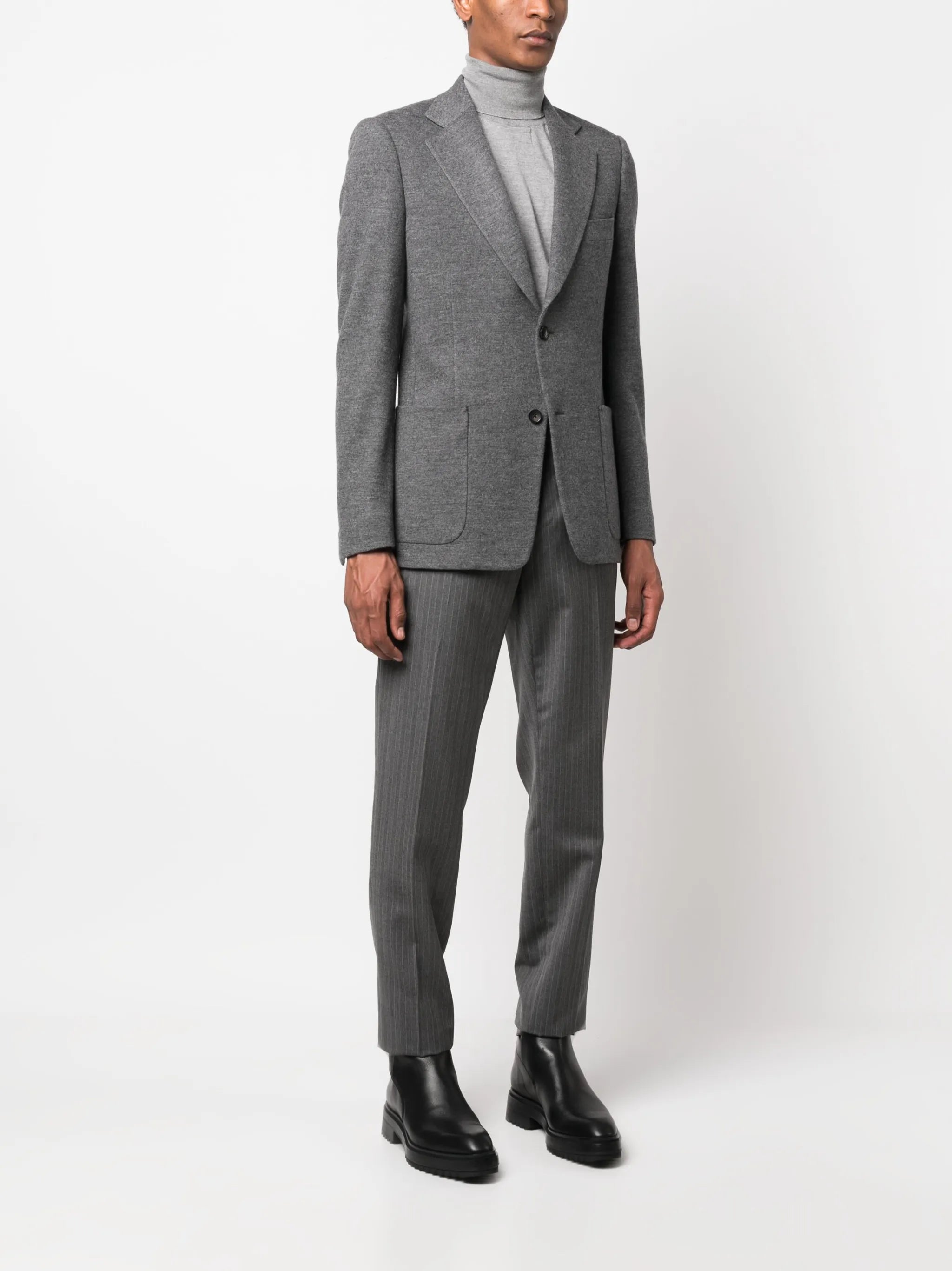 single-breasted virgin-wool suit jacket