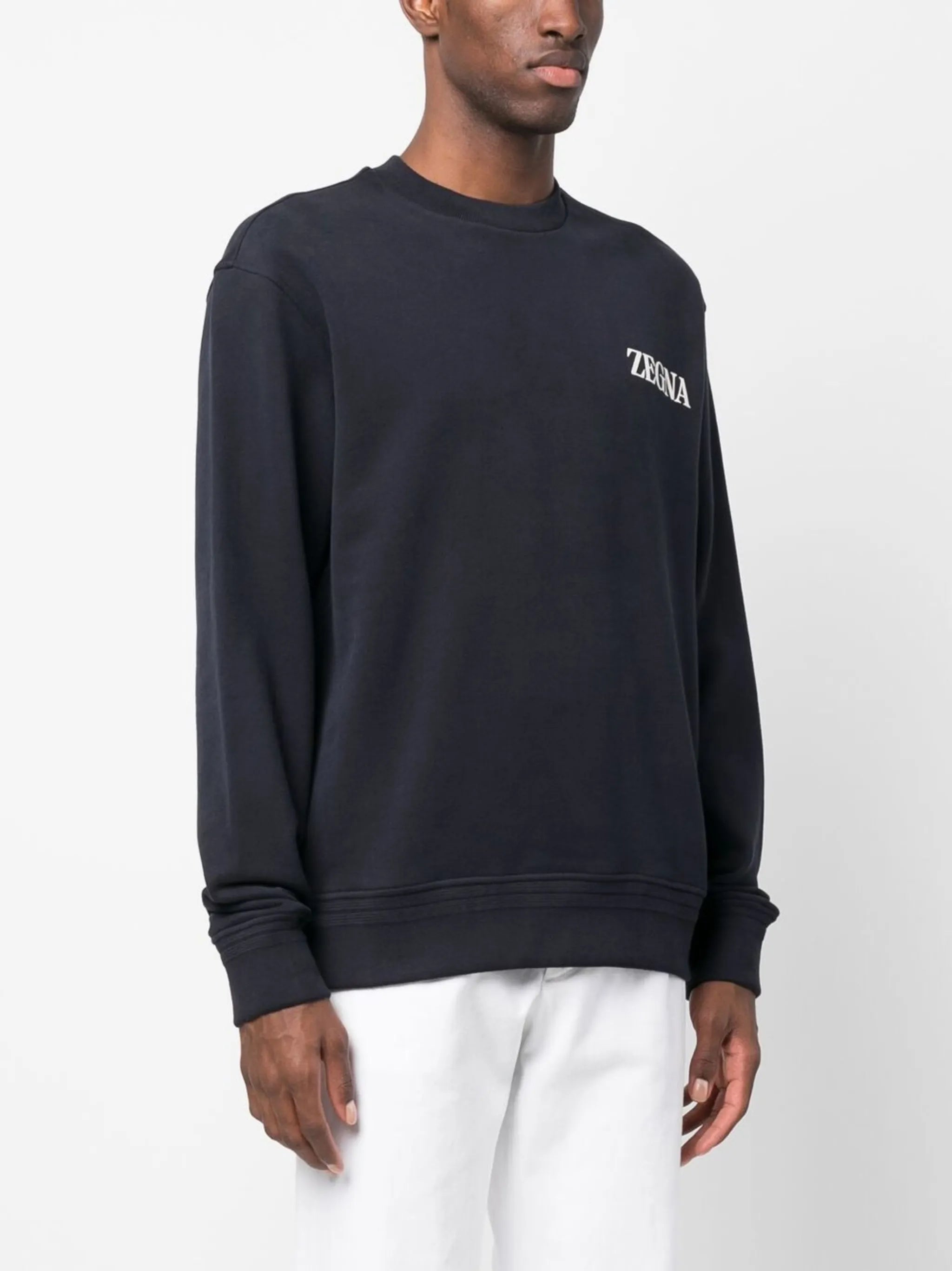 raised-logo crew-neck sweatshirt