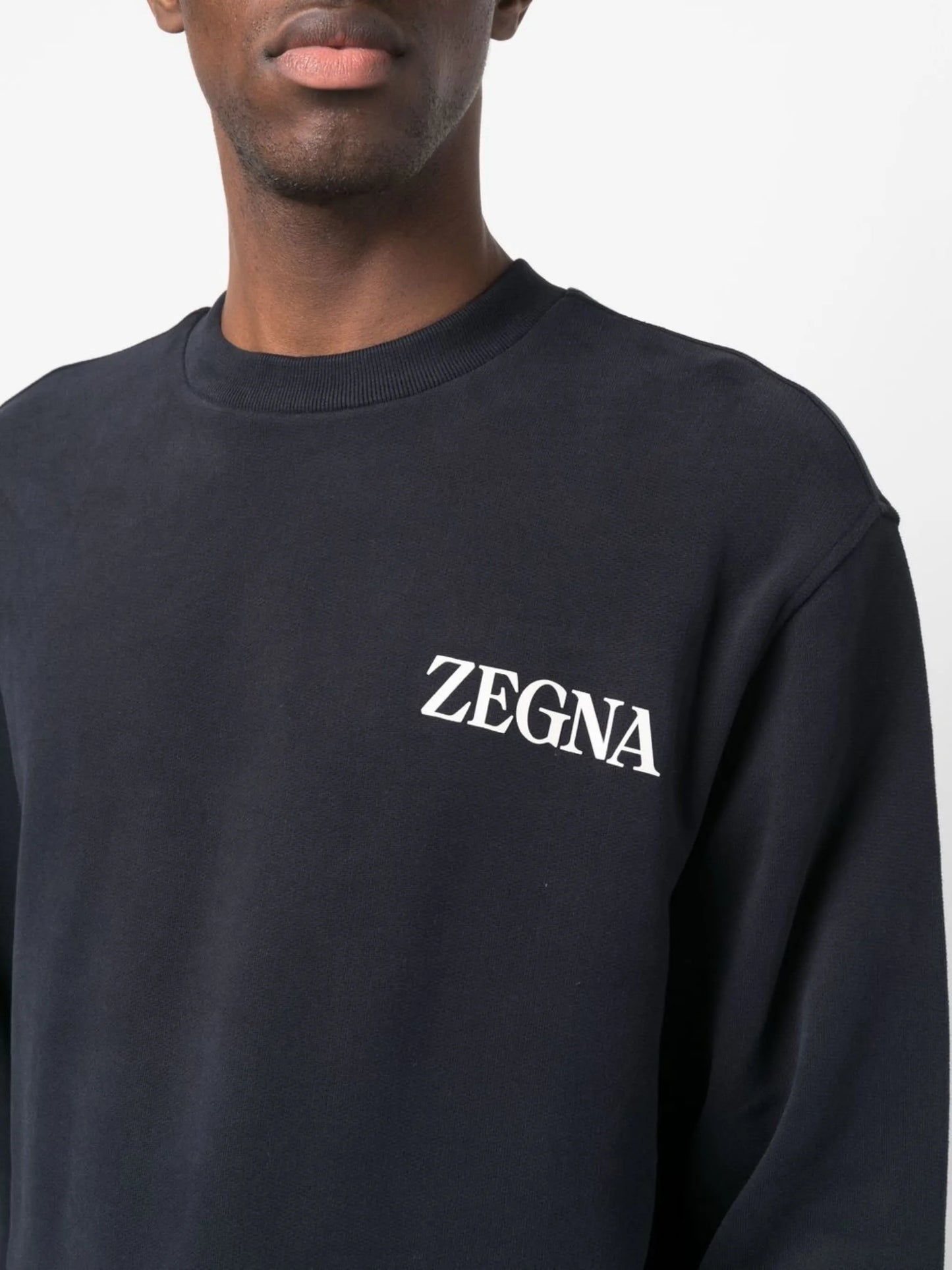 raised-logo crew-neck sweatshirt
