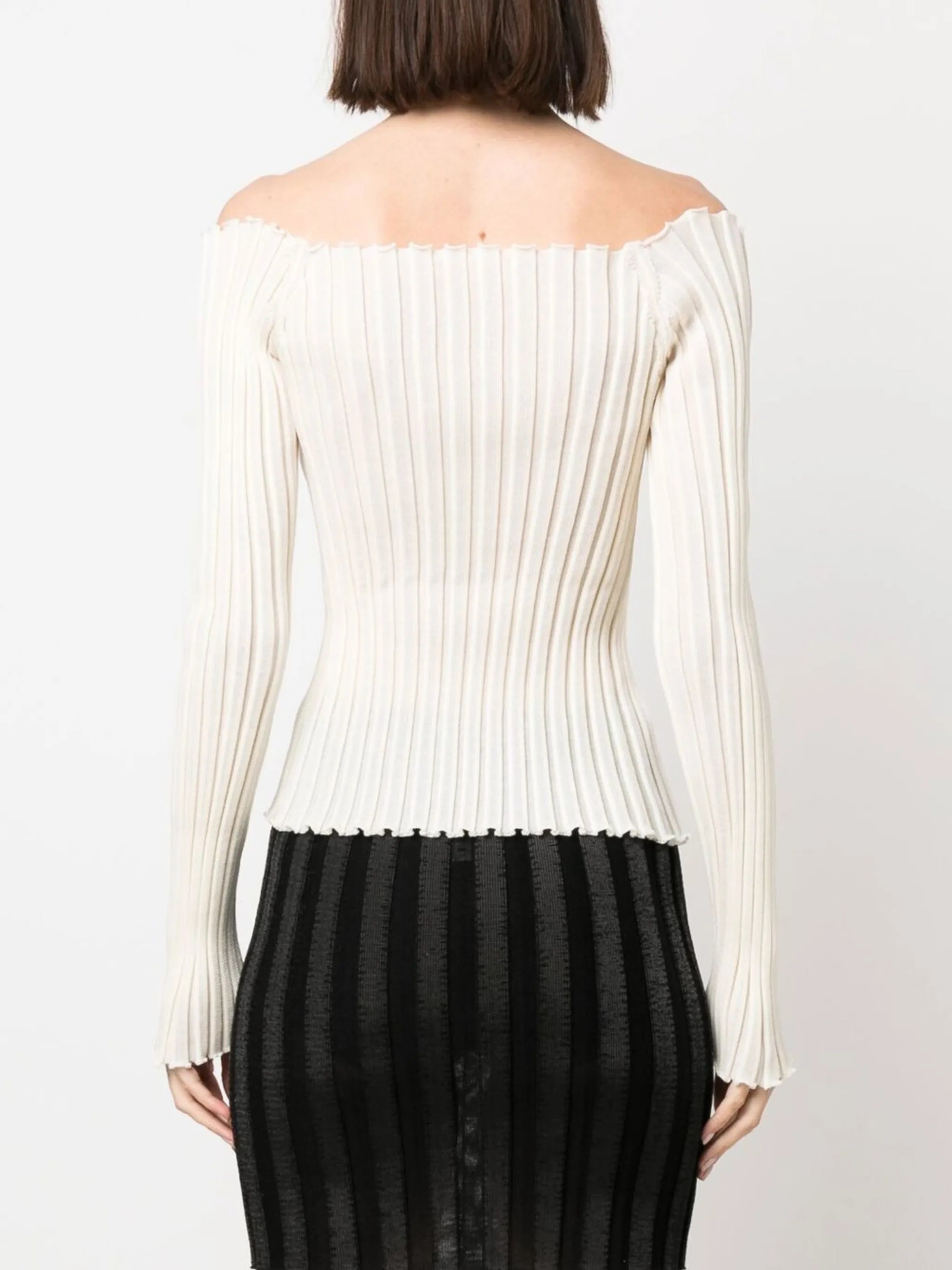 ribbed off-shoulder knitted top