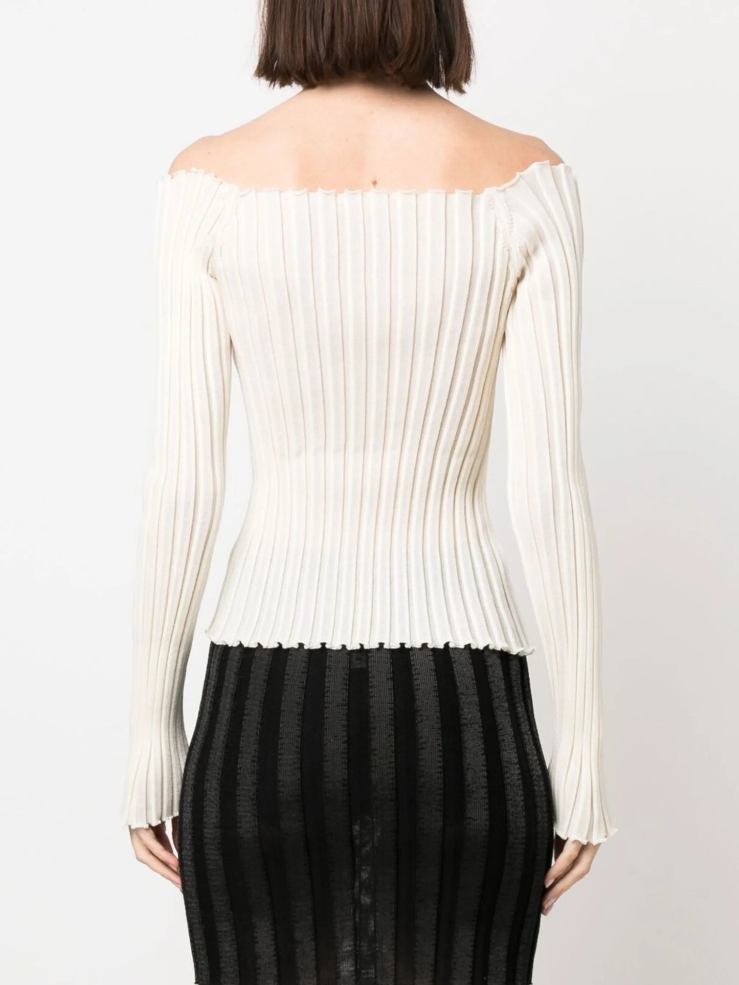 ribbed off-shoulder knitted top