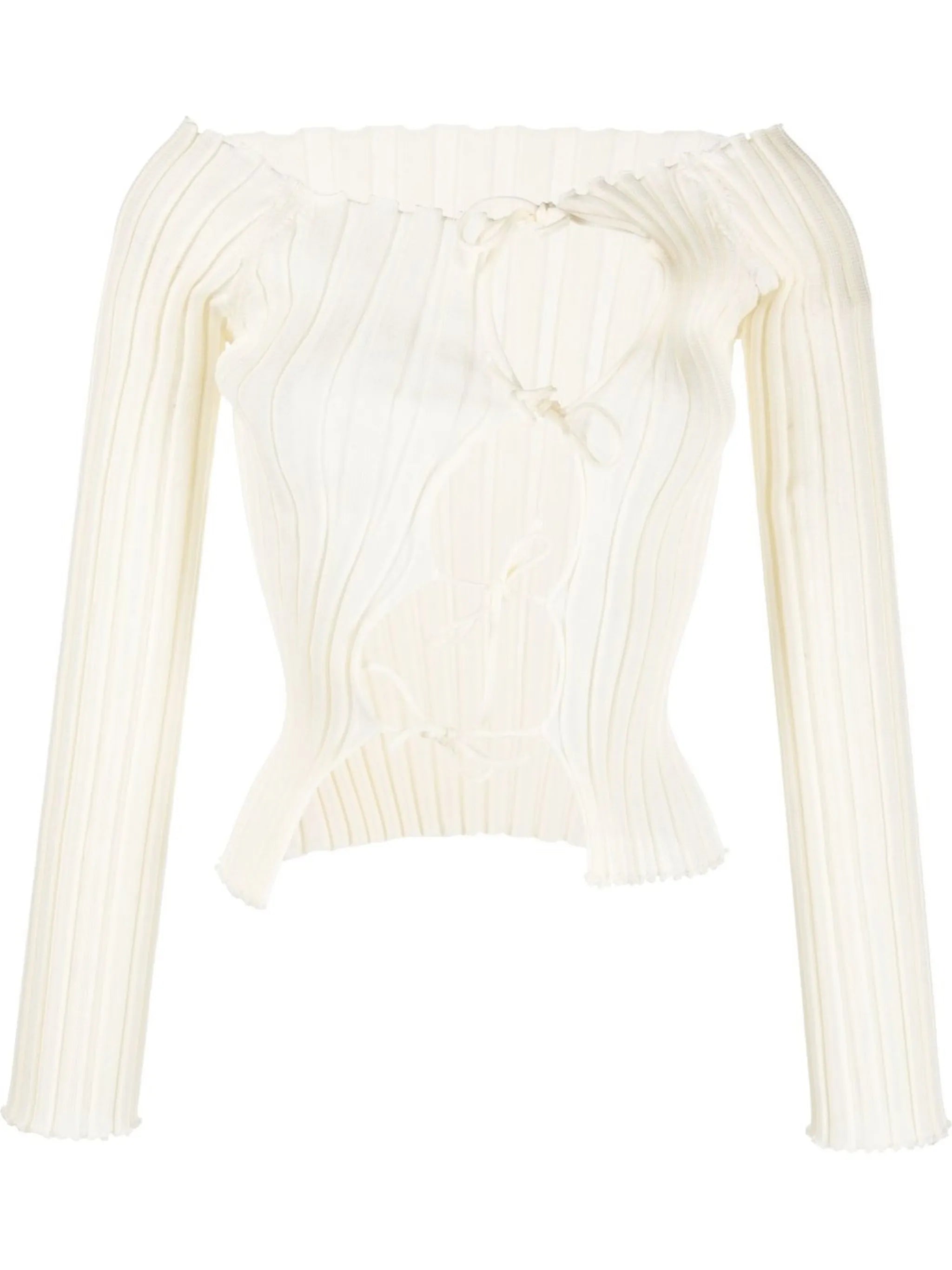 ribbed off-shoulder knitted top