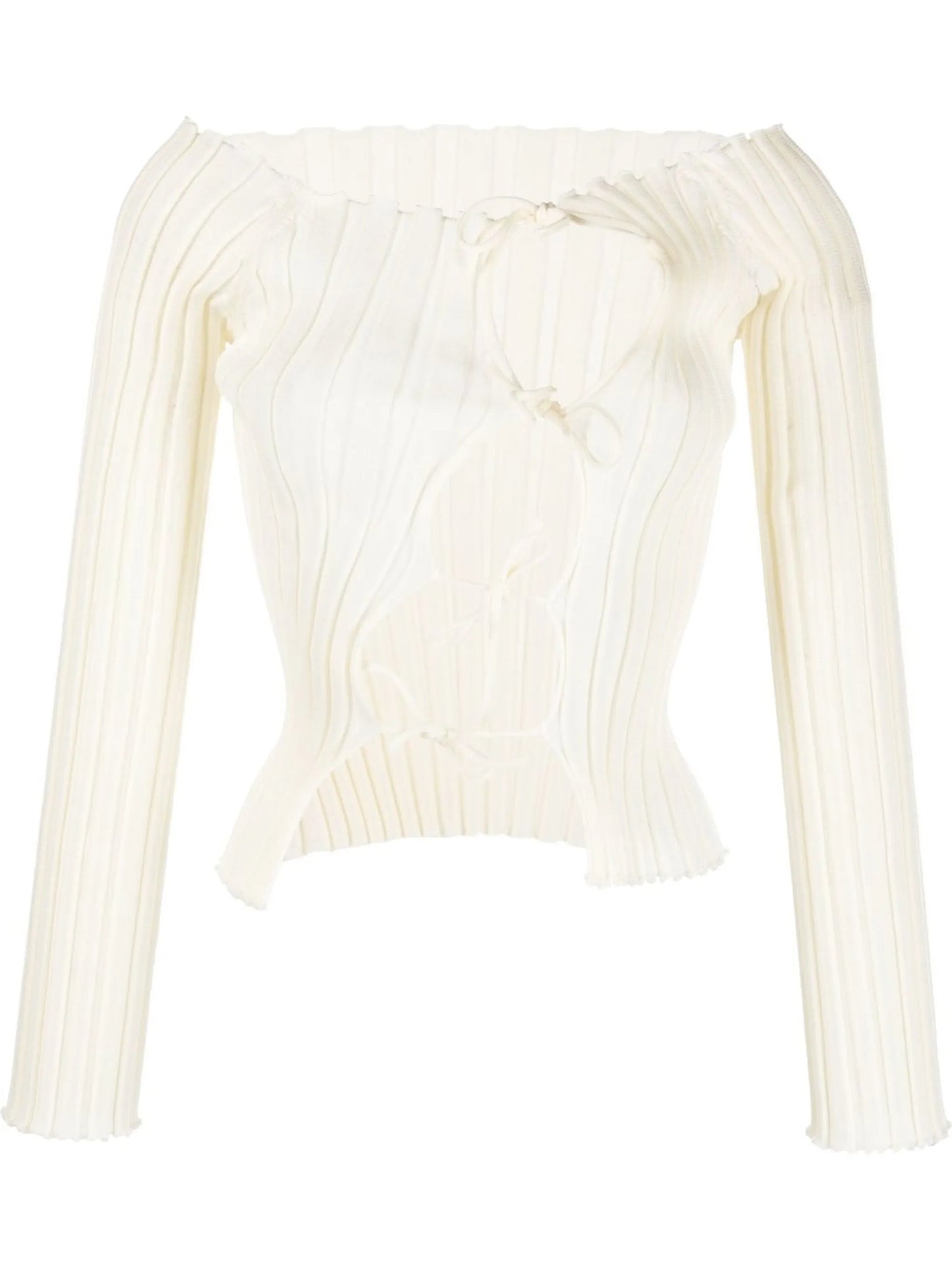ribbed off-shoulder knitted top