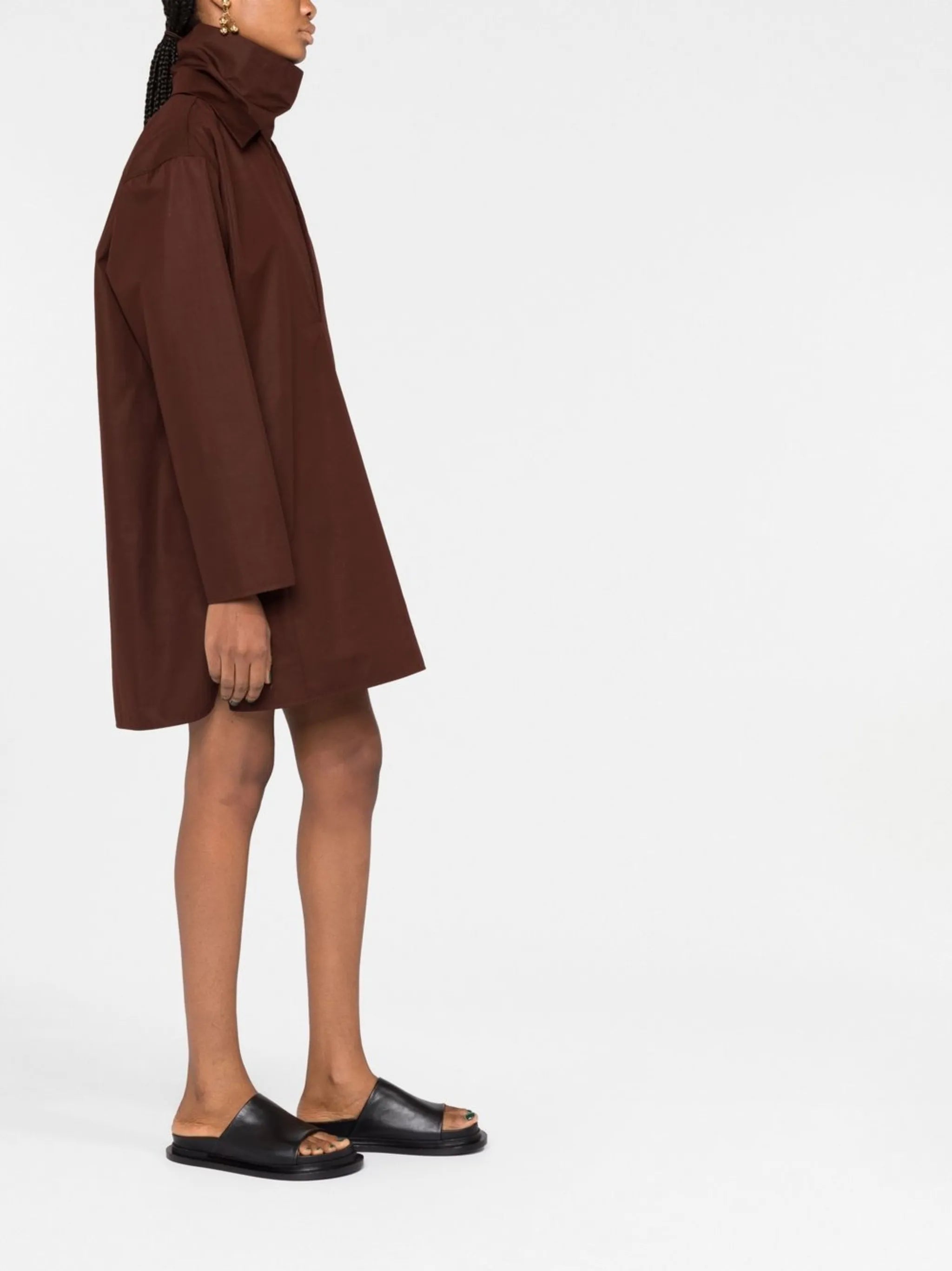 V-neck cotton shirtdress