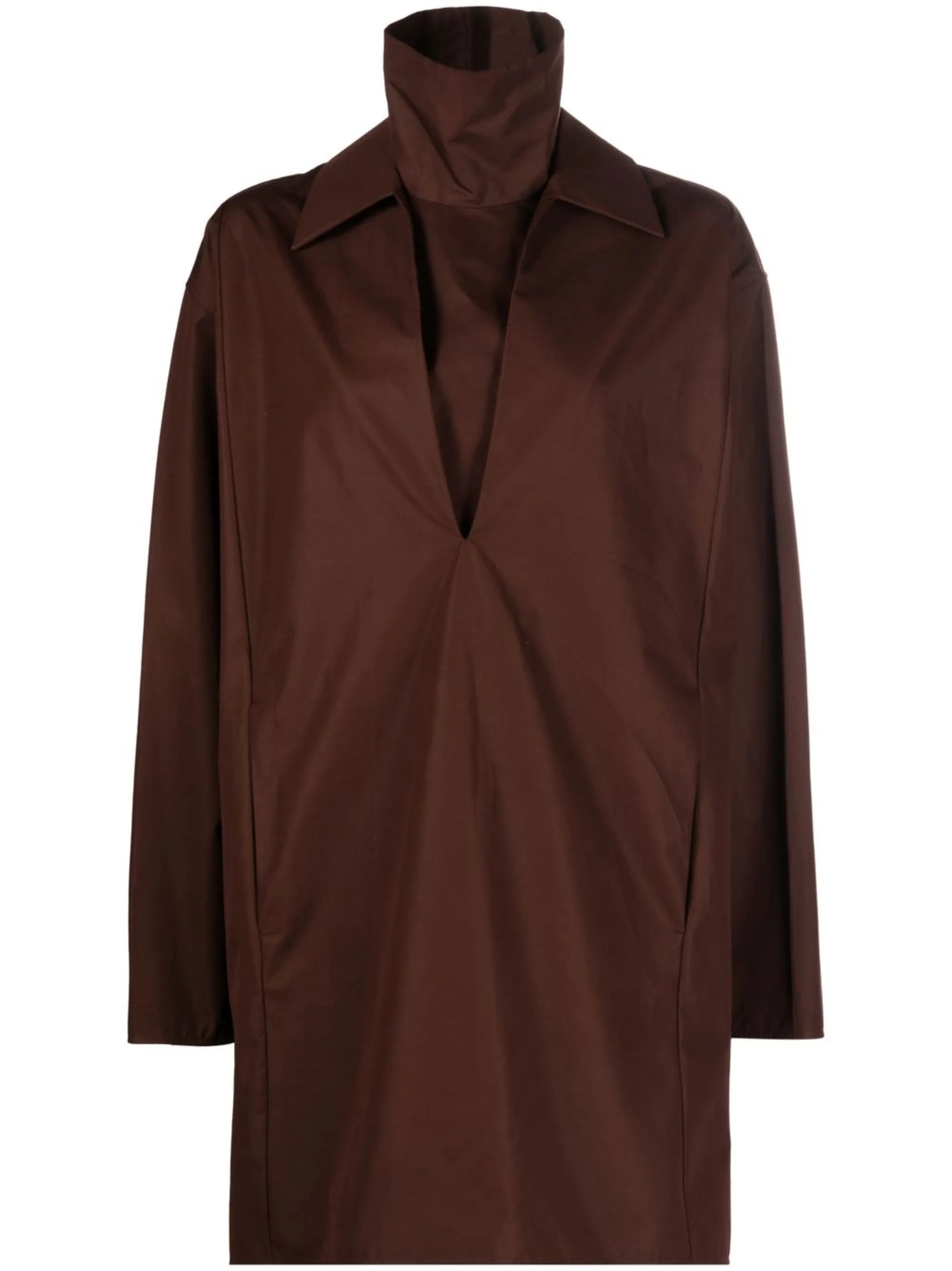 V-neck cotton shirtdress