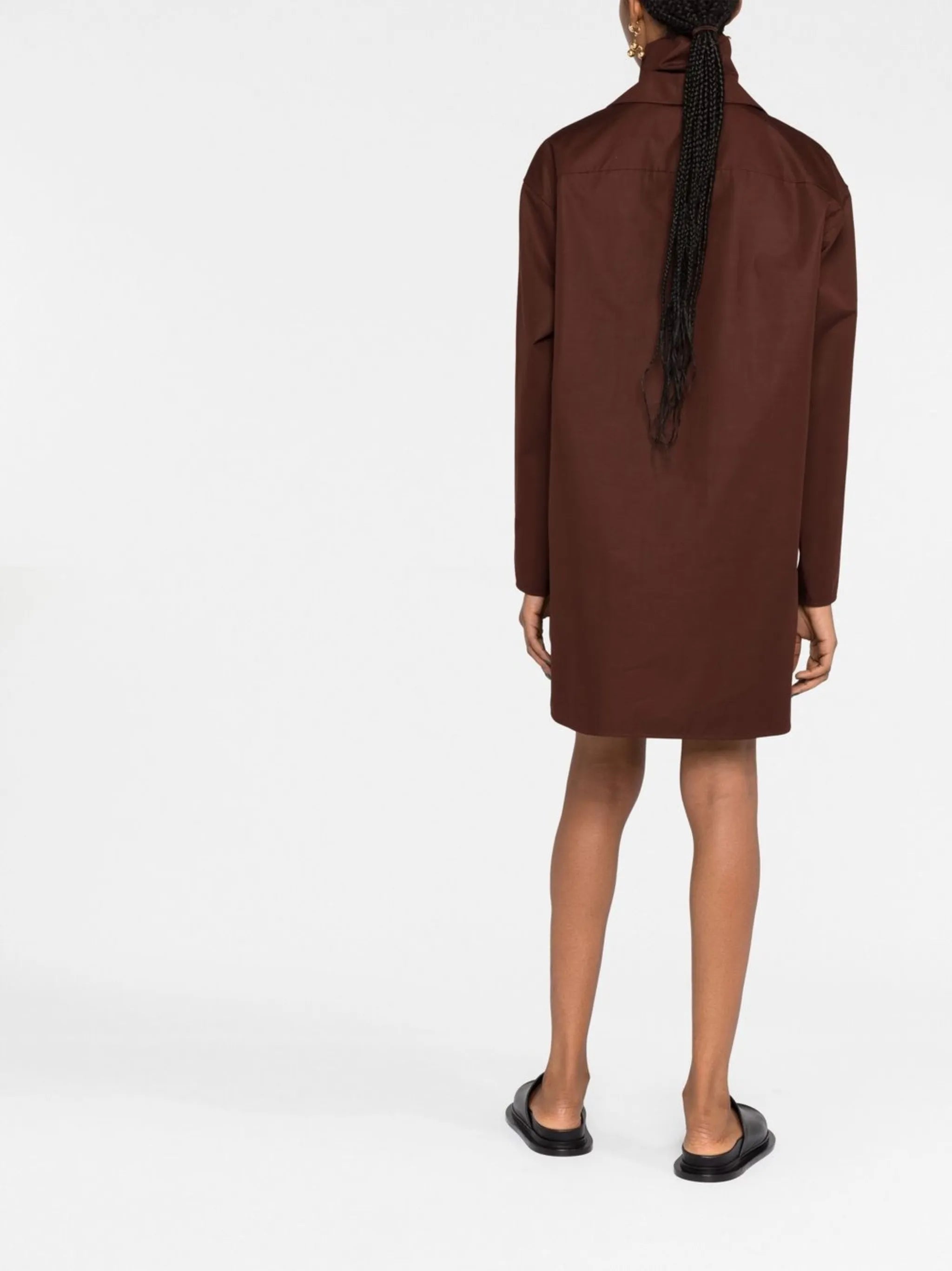 V-neck cotton shirtdress